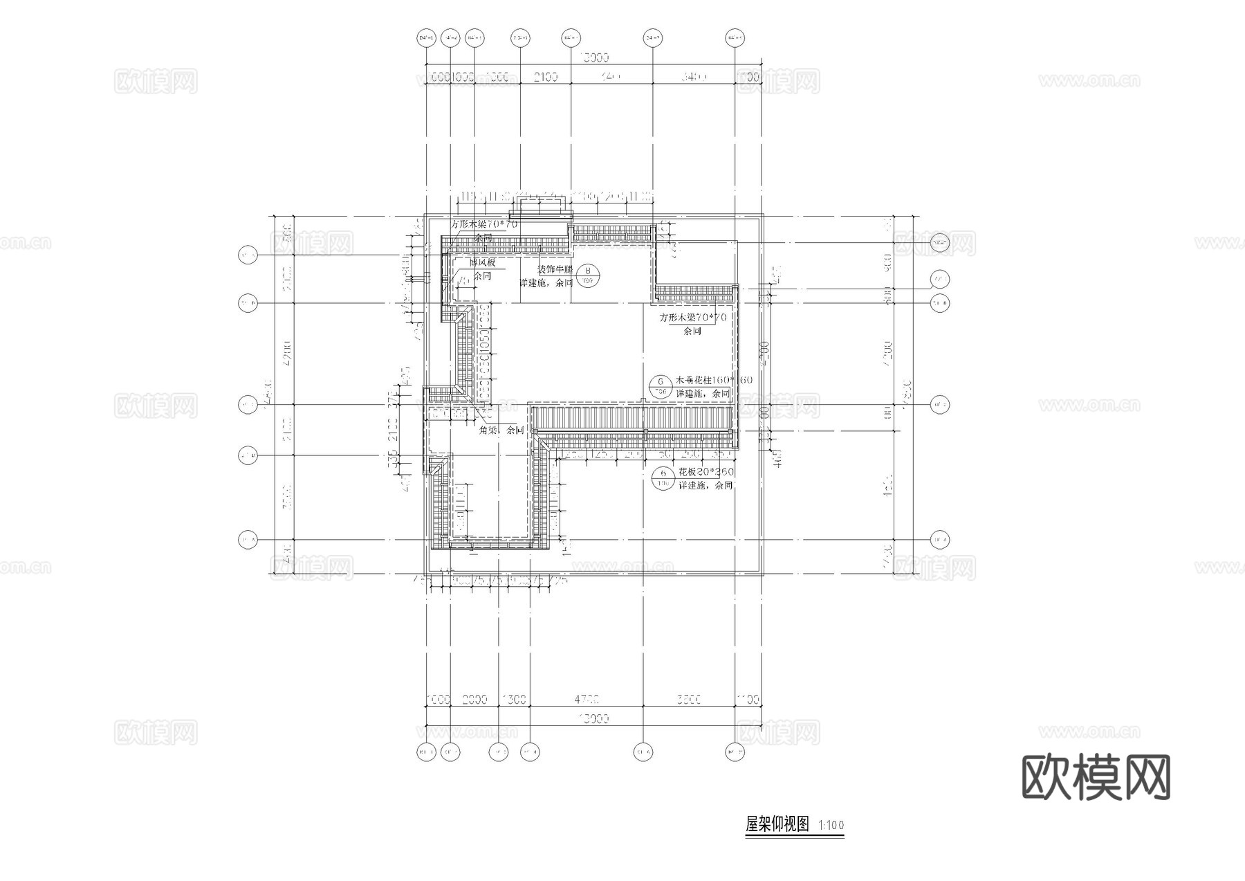 单体民宿建筑施工图cad施工图