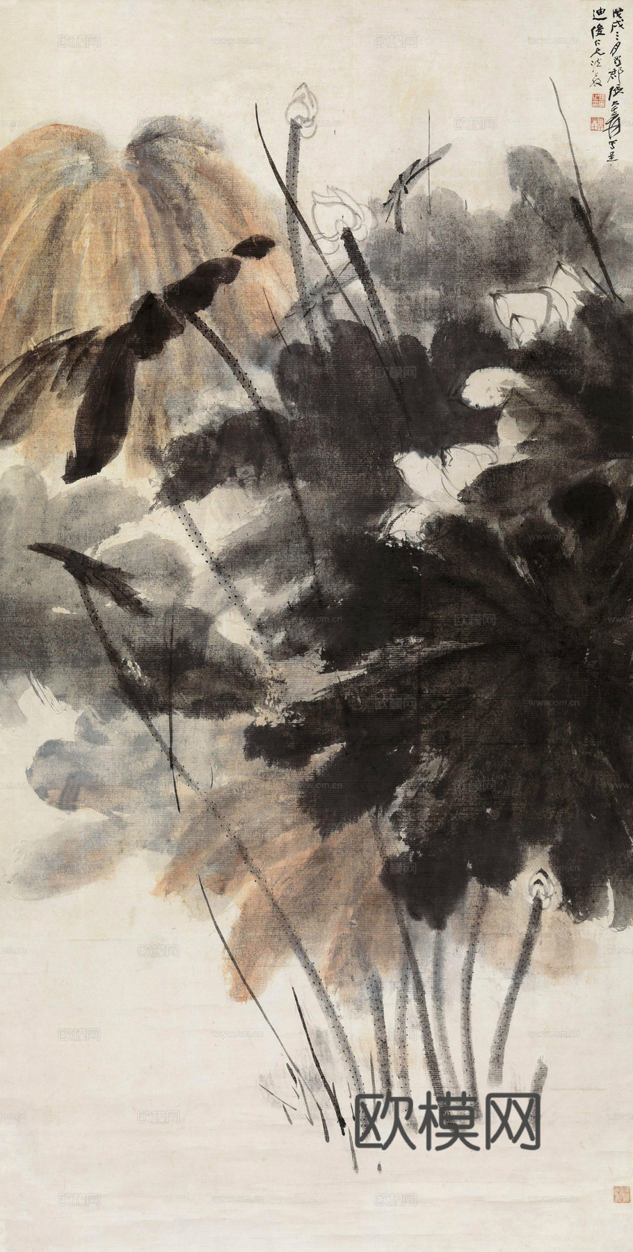 张大千绘画作品，中国近现代水墨画，写意水墨画53下载