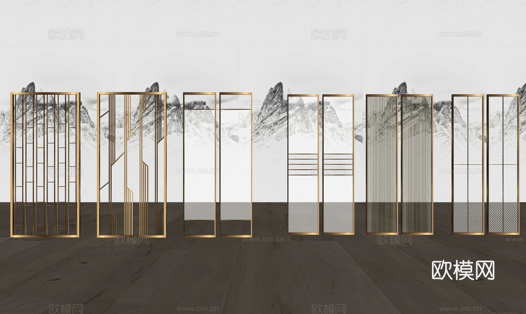 常用新中式屏风su模型