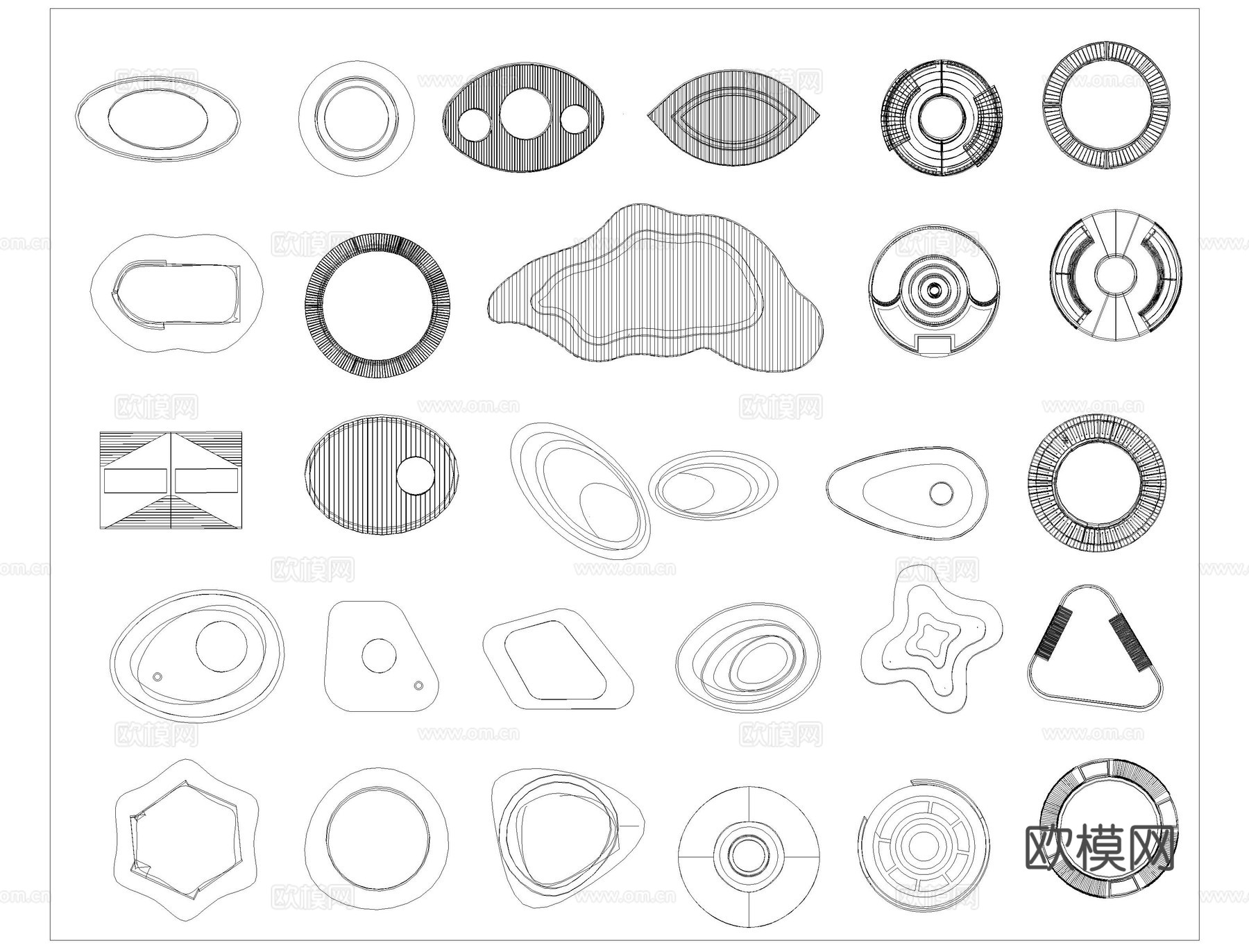 树池坐凳平面CADcad施工图