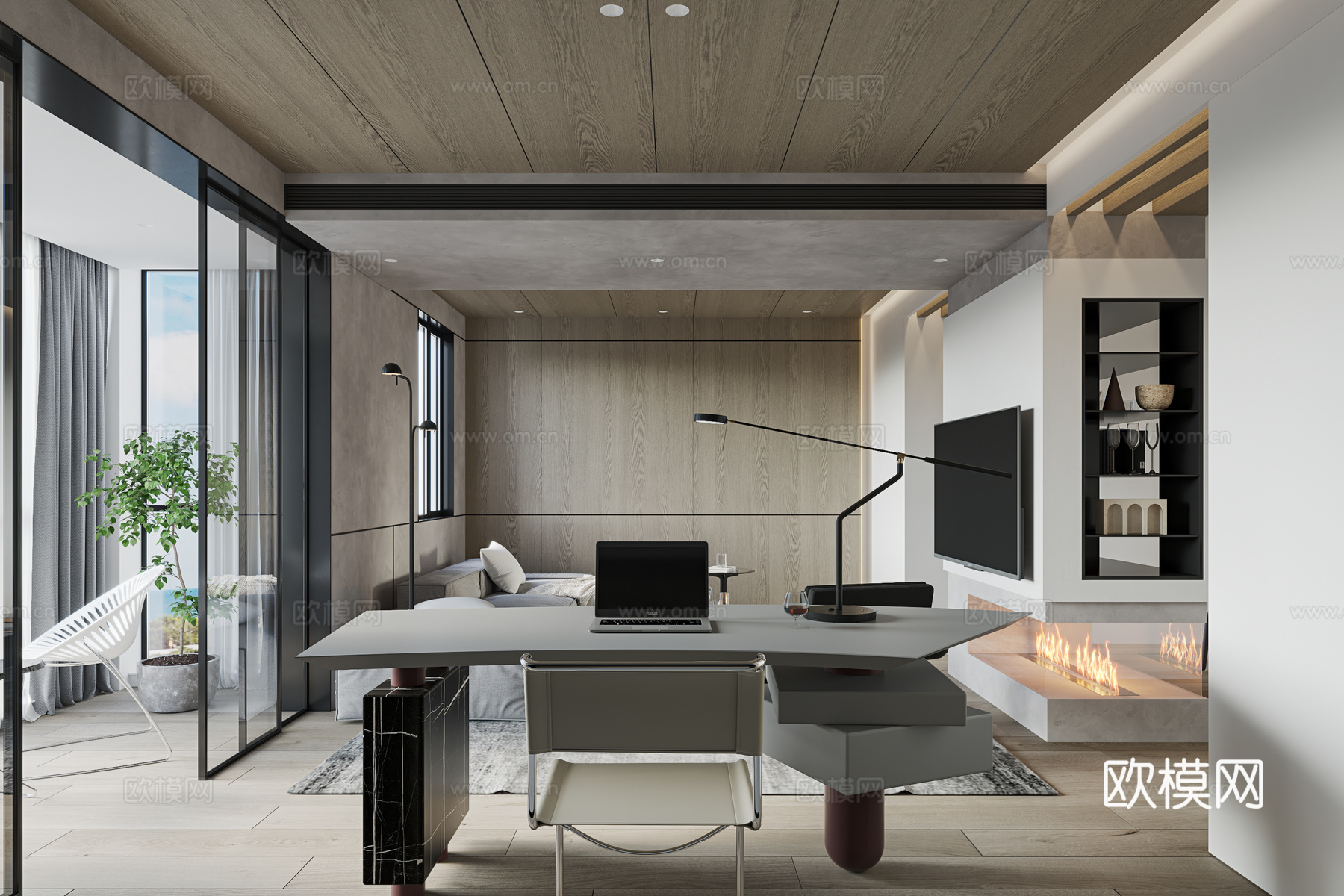 轻奢大平层 样板间 最新全套施工图 效果图合集cad施工图