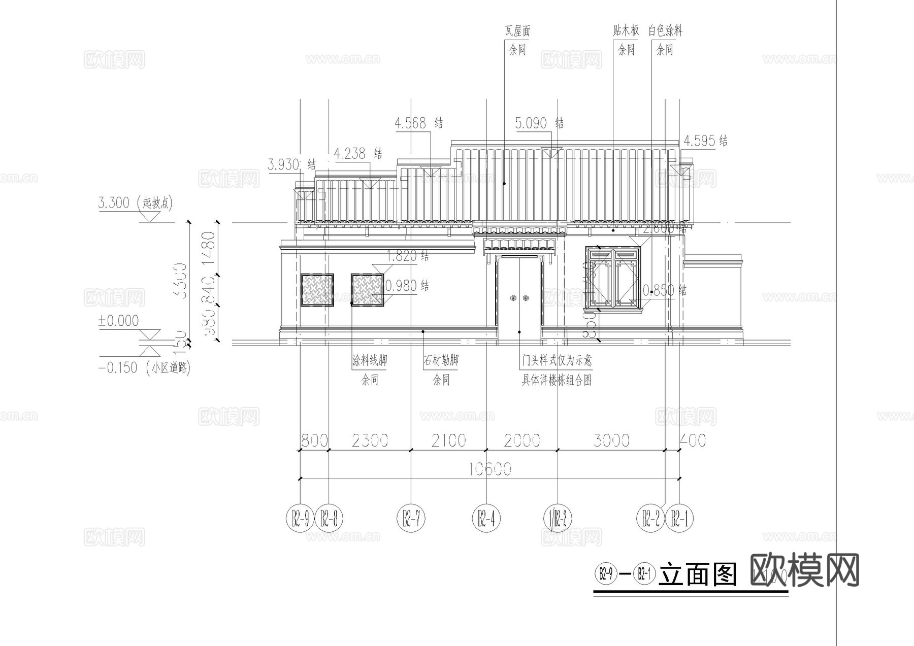 春风民宿建筑施工图cad施工图