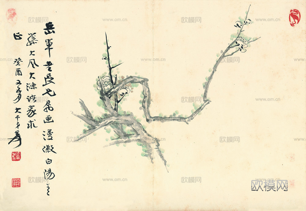 张大千绘画作品，中国近现代水墨画，写意水墨画37