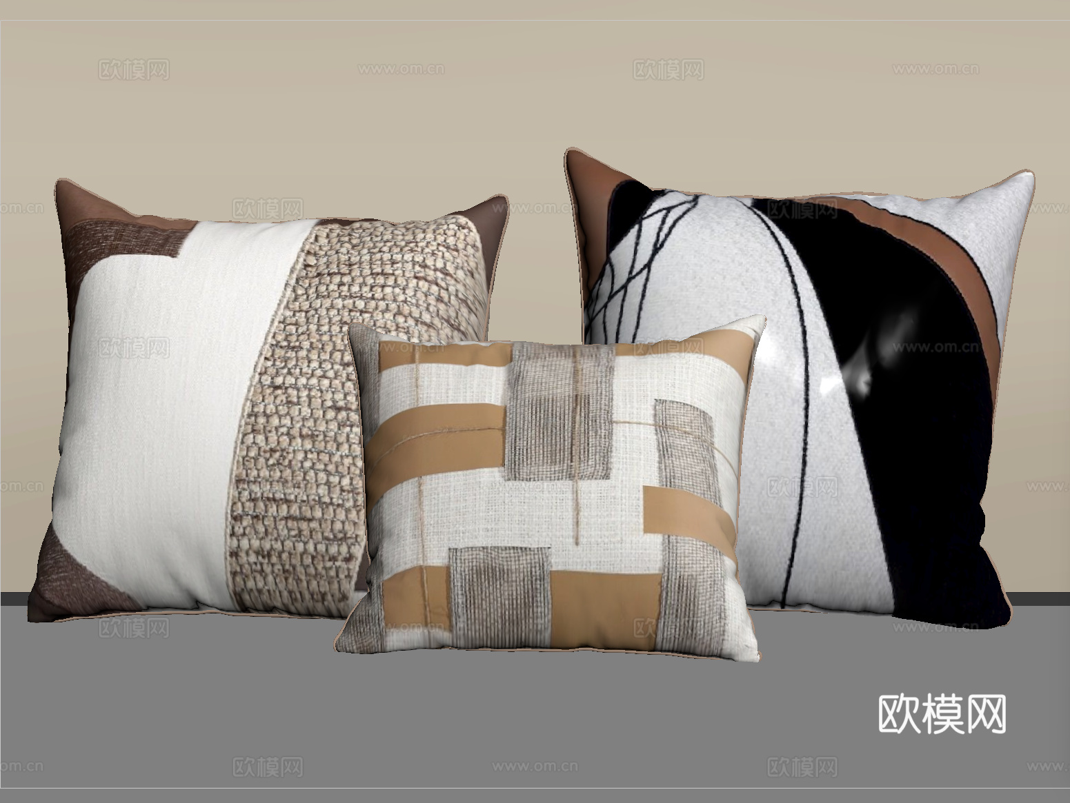 现代抱枕 靠枕 靠垫su模型