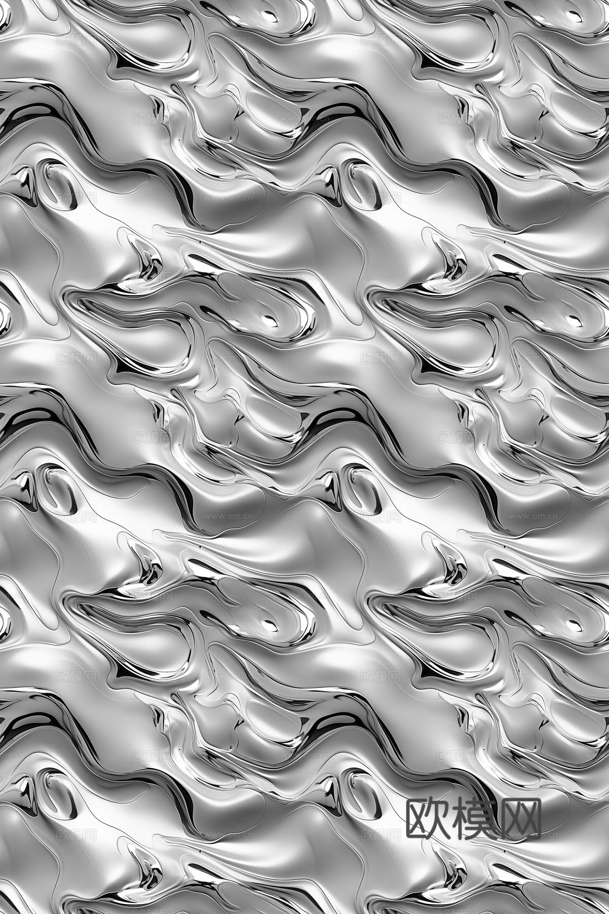 现代无缝银色水波纹不锈钢金属板