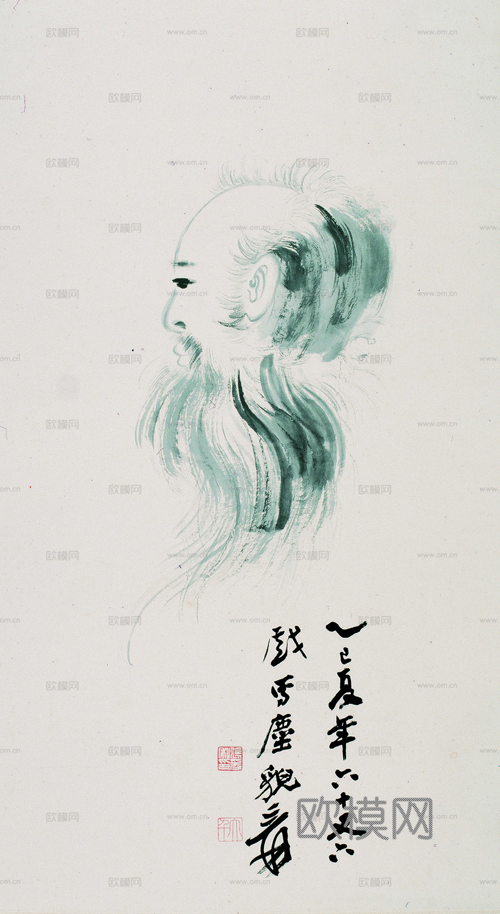 张大千绘画作品，中国近现代水墨画，写意水墨画94