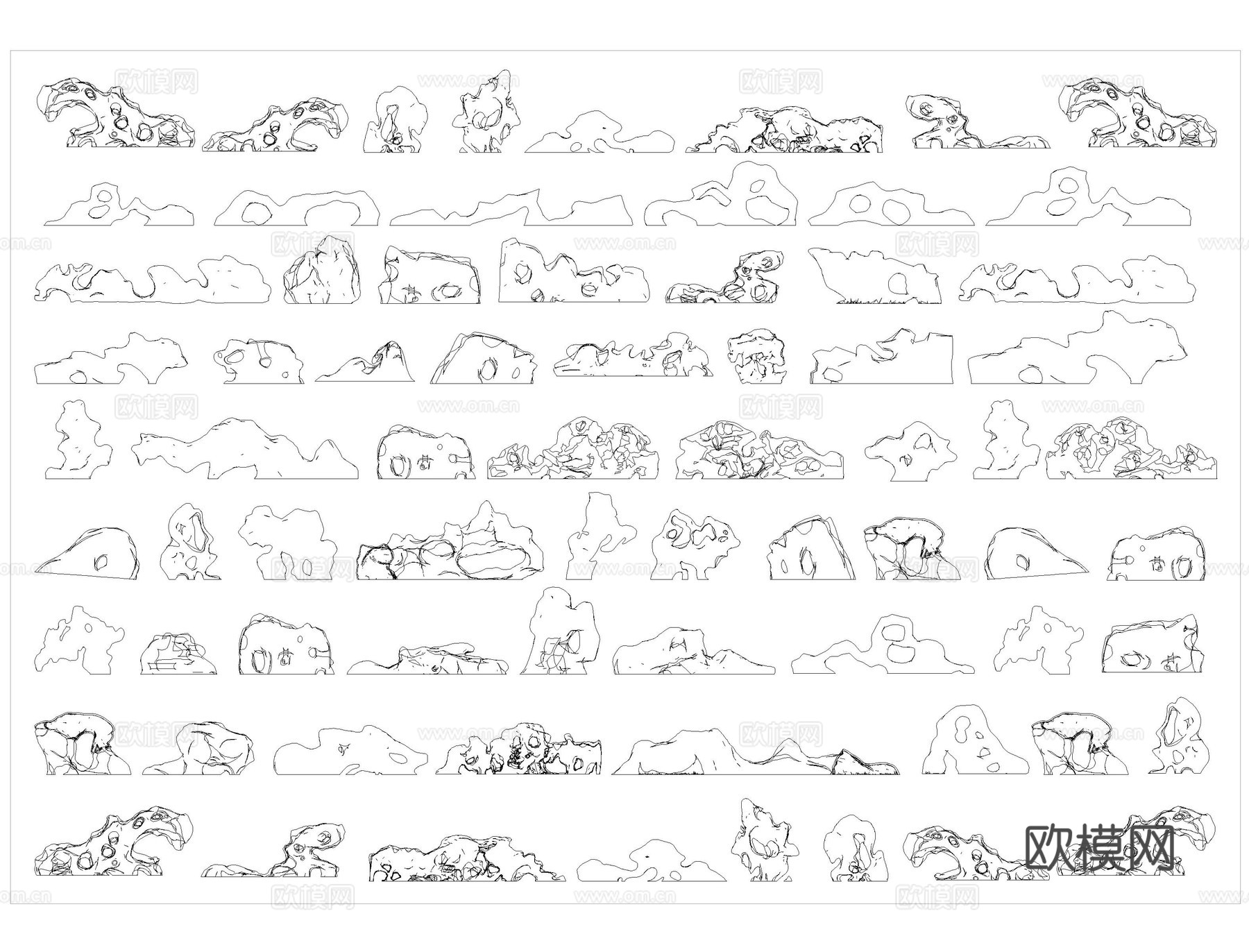 造景石景观石cad施工图