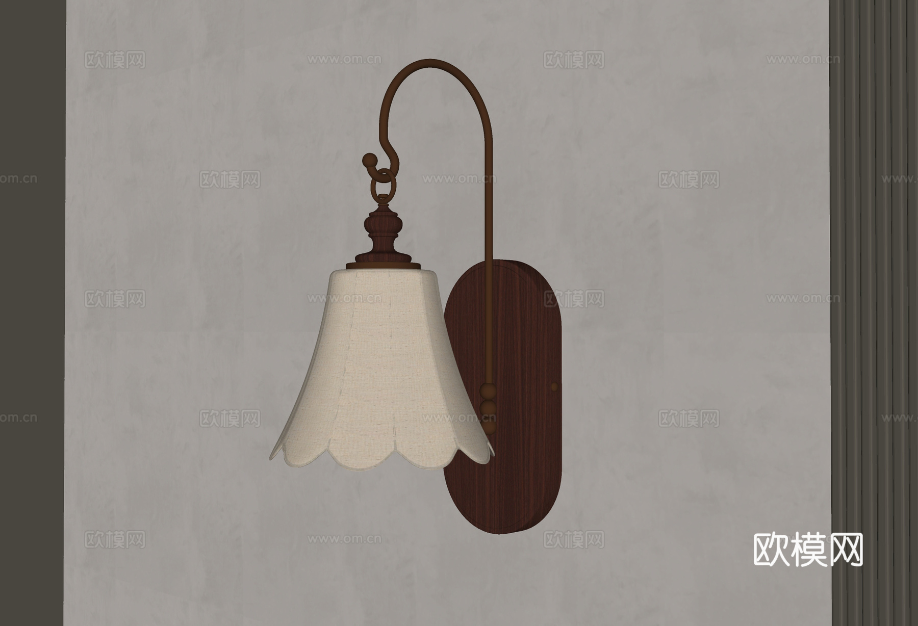 中古风壁灯 床头壁灯su模型
