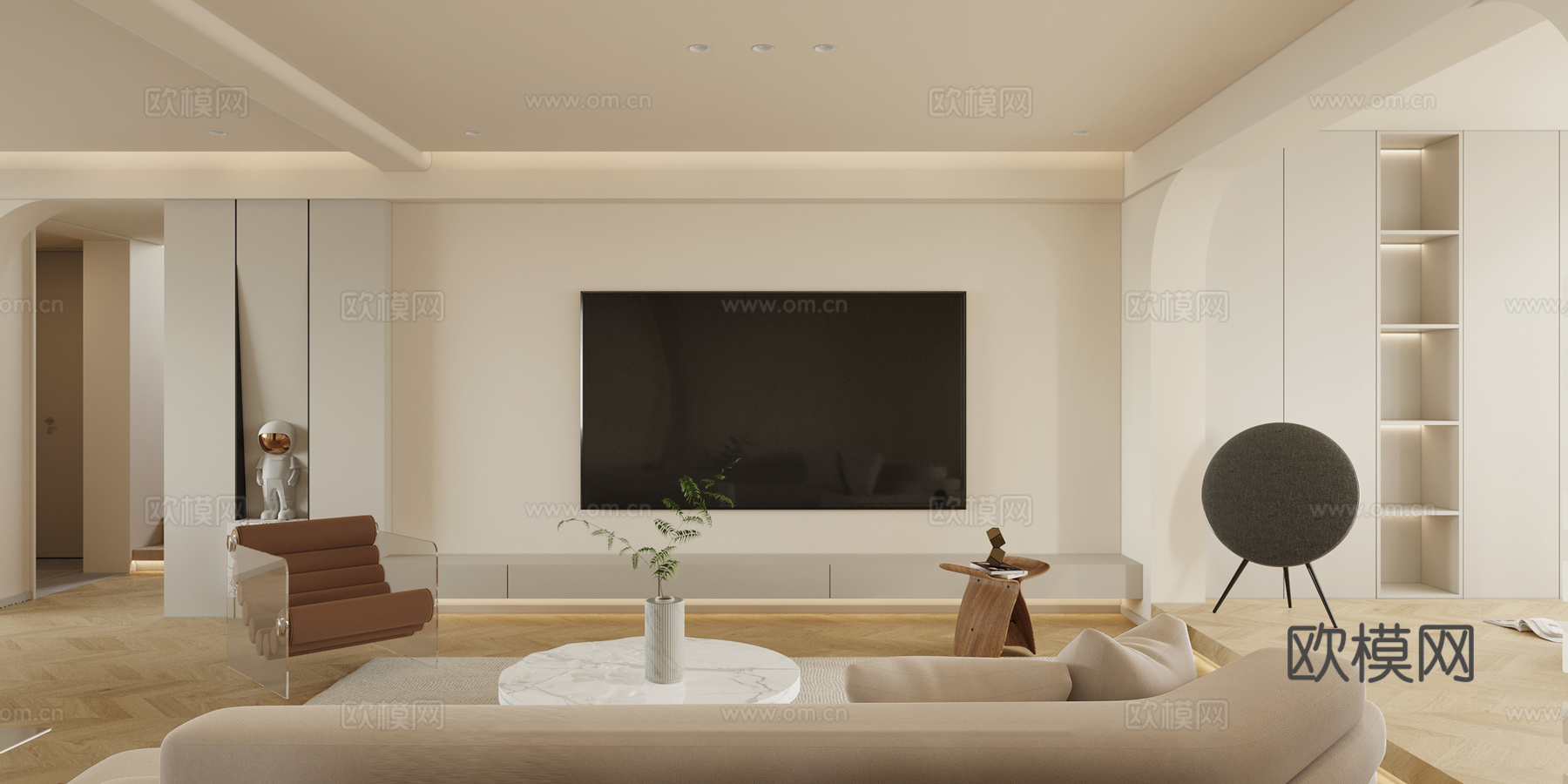 奶油风极简家装cad施工图