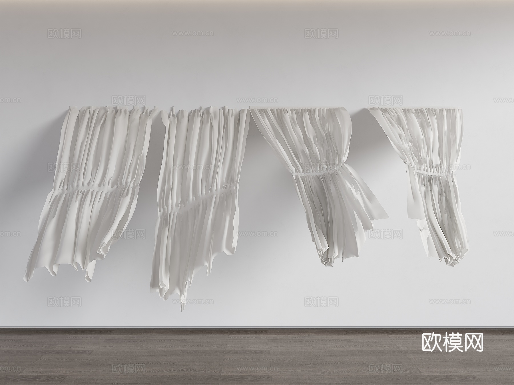 现代窗帘 风吹窗帘 飘动的窗帘 窗帘 纱帘 客厅窗帘 落地窗su模型