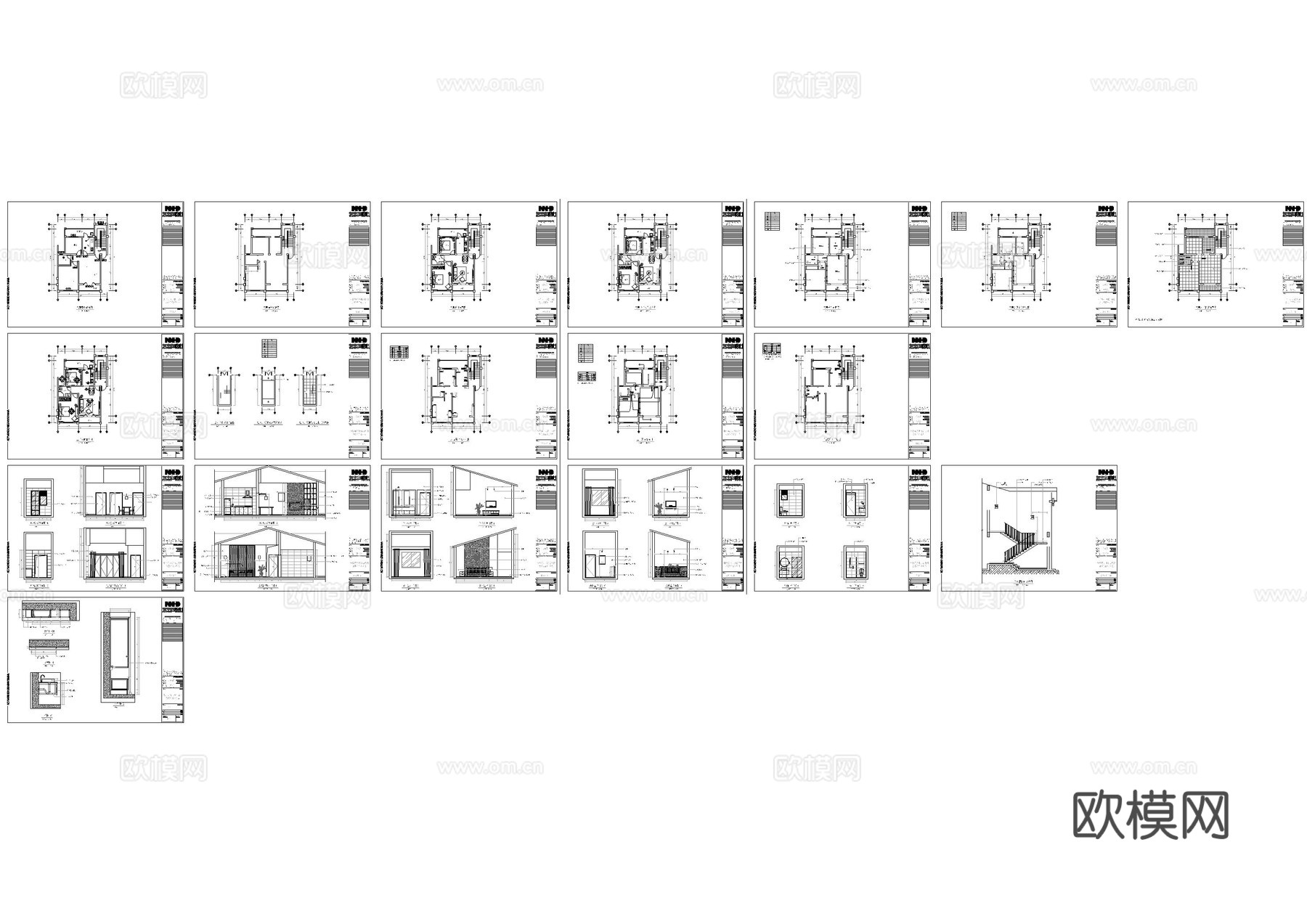 避暑度假民宿施工图cad施工图