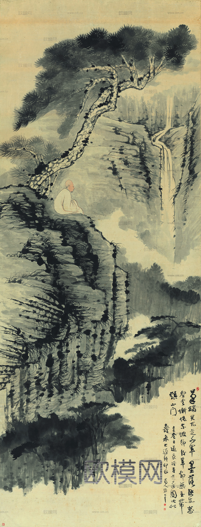 张大千绘画作品，中国近现代水墨画，写意水墨画10