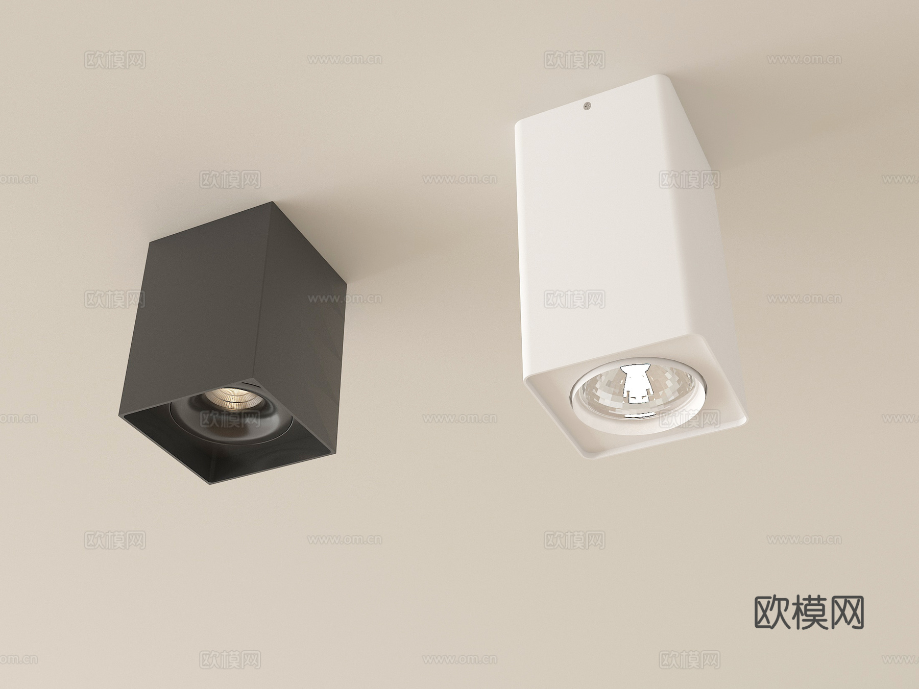 现代筒灯射灯 明装筒灯射灯su模型