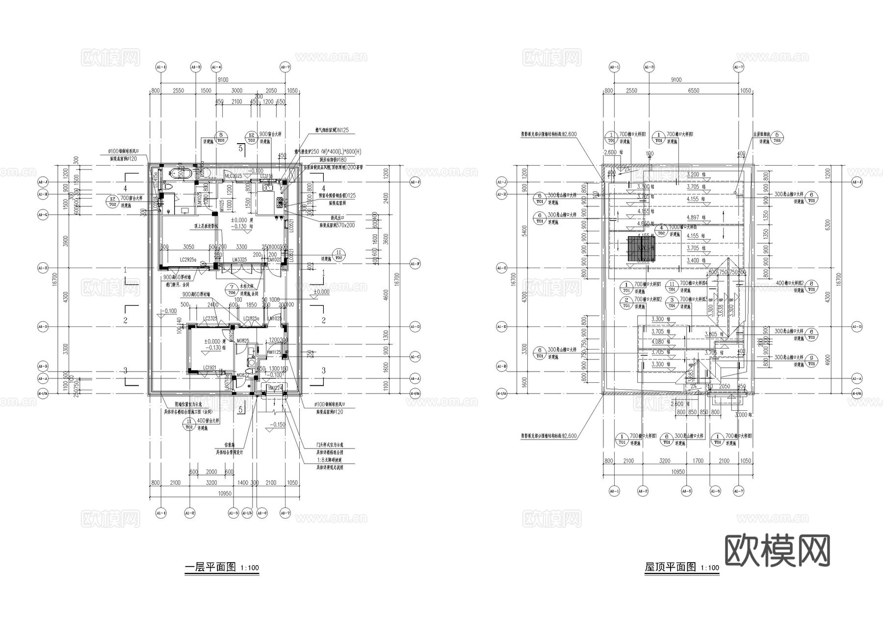 桃李春风民宿建筑施工图cad施工图