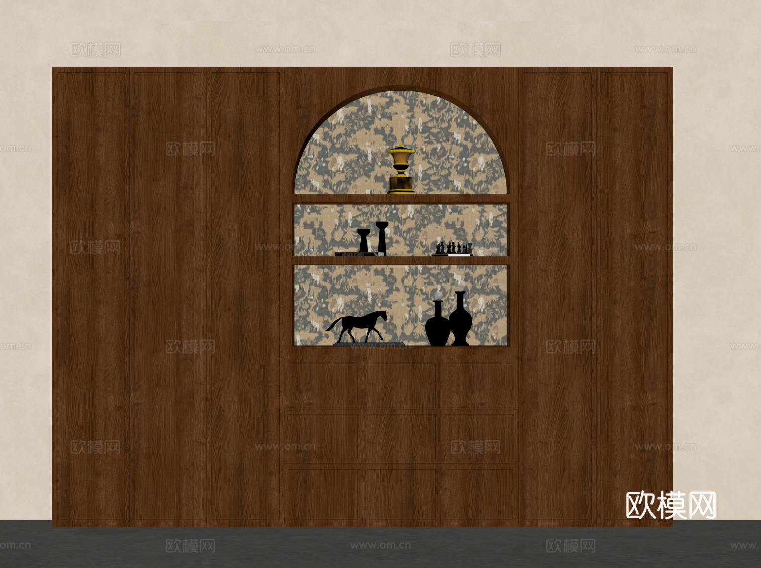 法式中古风书柜 置物柜su模型su模型