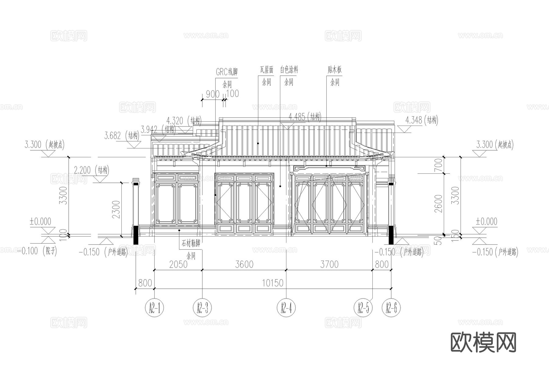 桃李民宿建筑施工图cad施工图