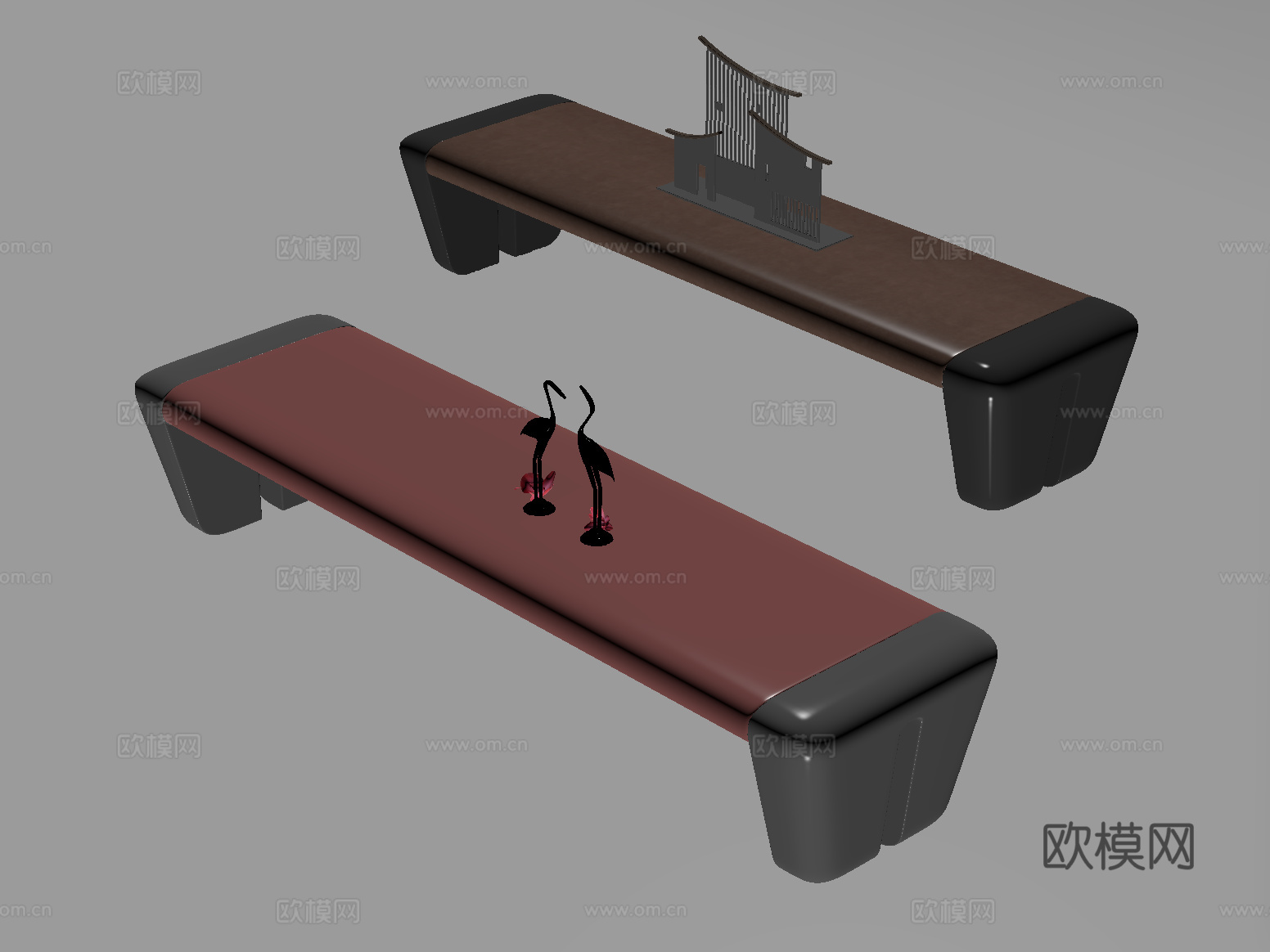 现代床尾凳 沙发凳 长凳 换鞋凳su模型