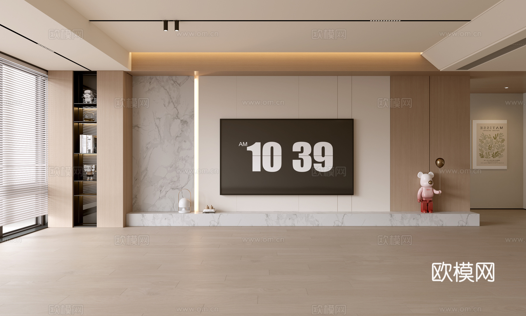 现代客厅 奶油客厅 电视背景墙 客厅背景 奶油风背景墙su模型