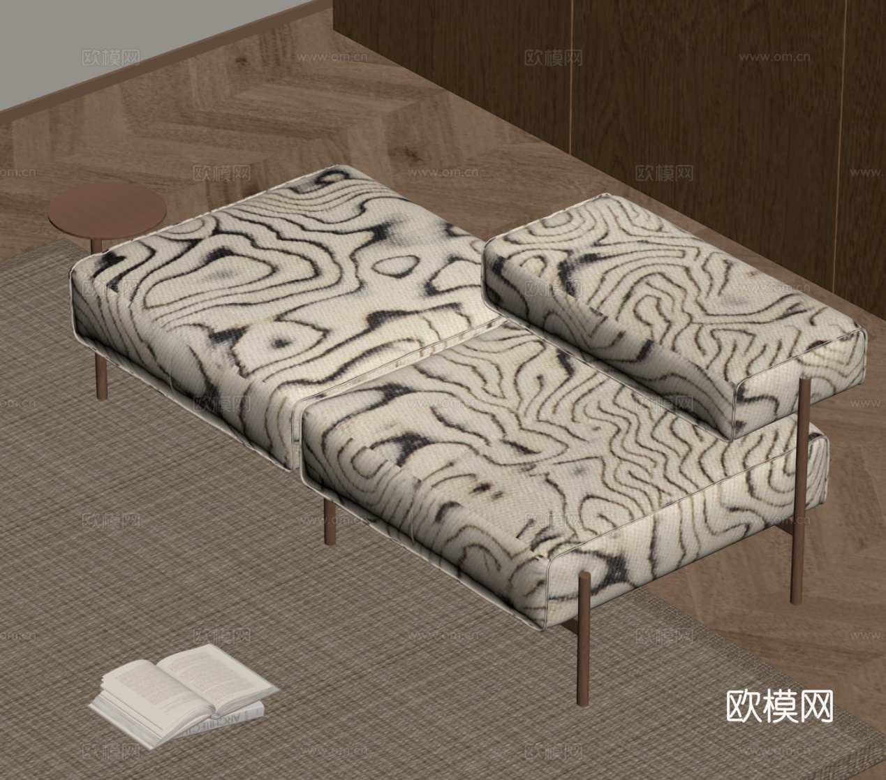 中古风换鞋凳su模型