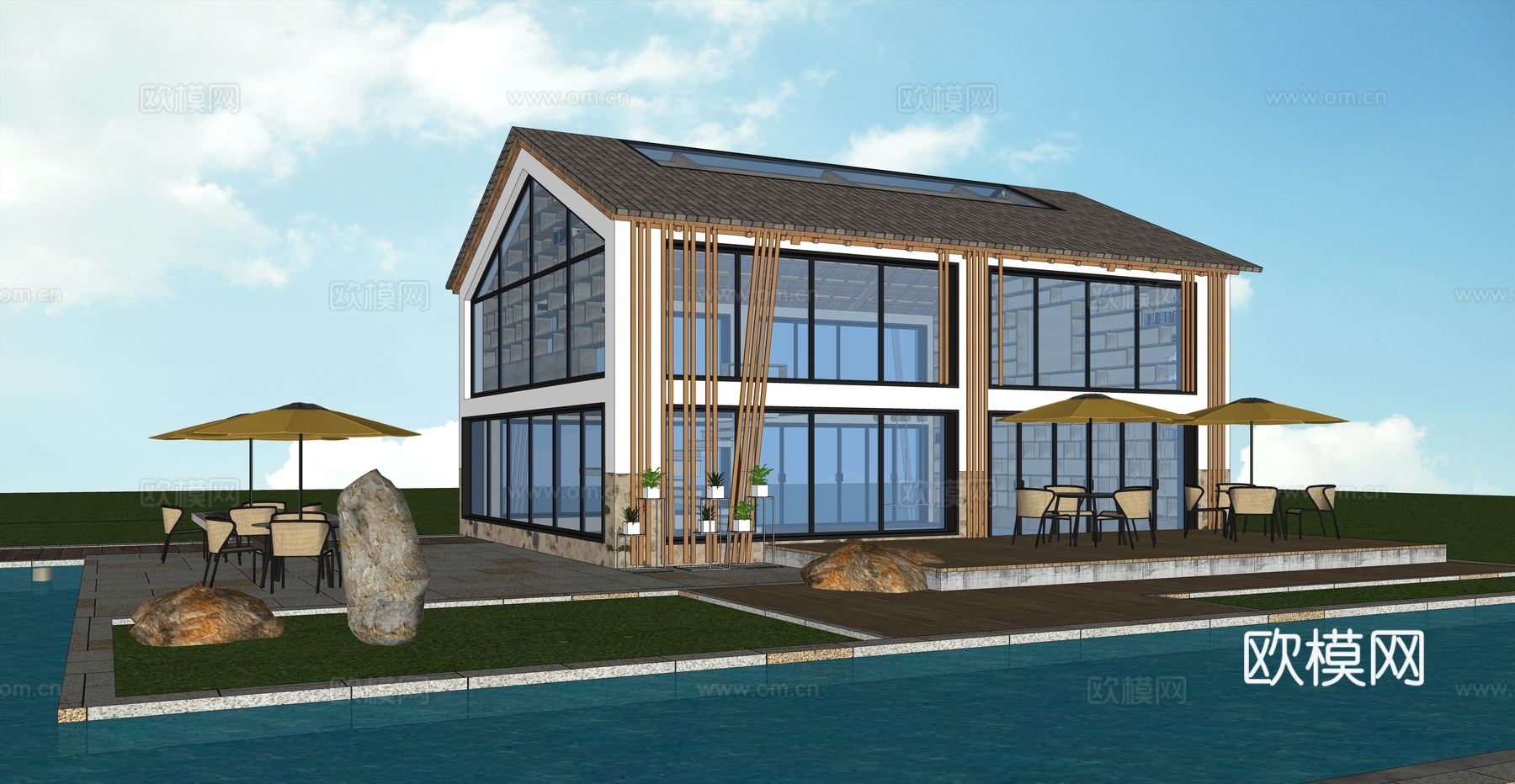 书吧驿站管理su模型su模型