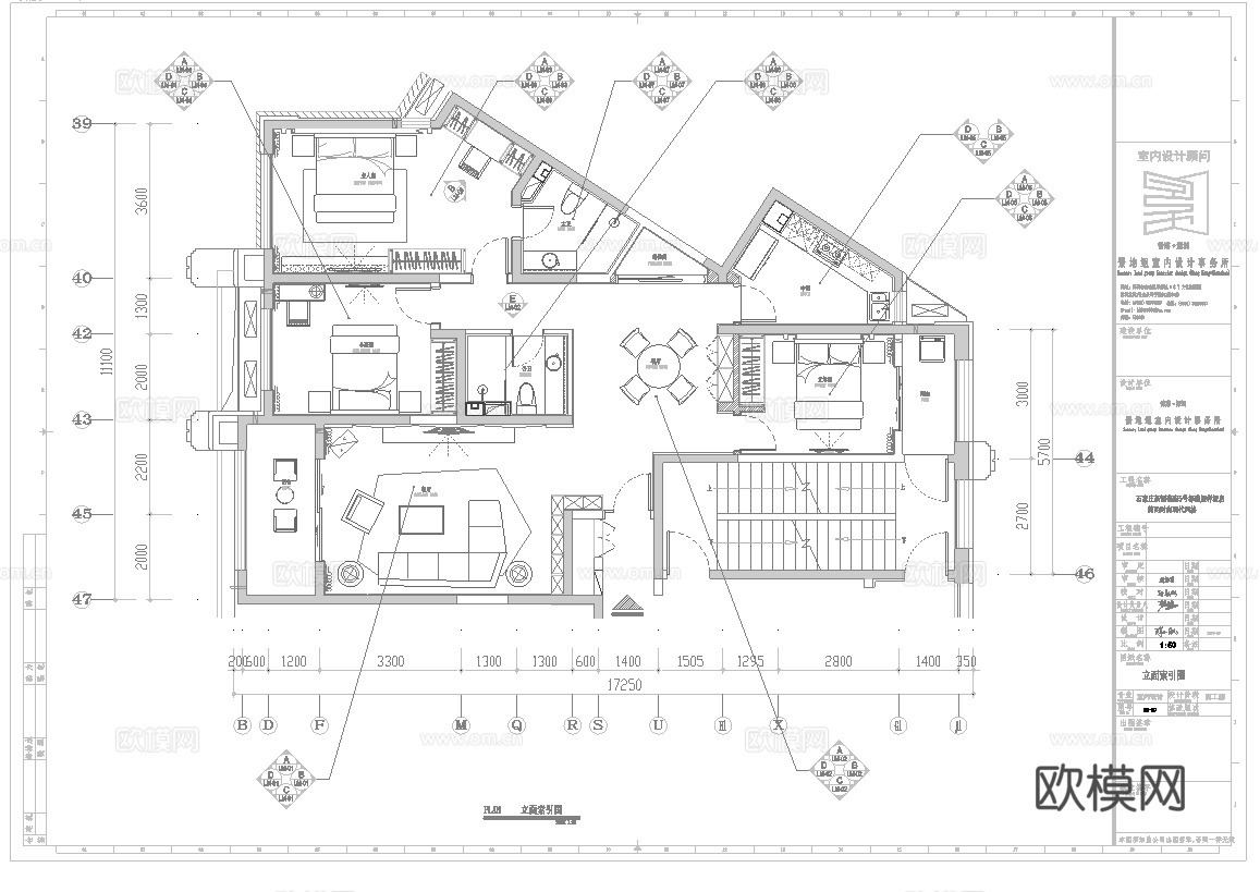 轻奢大平层 样板间 最新全套施工图合集cad施工图