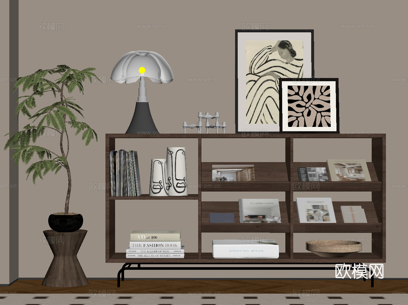 中古风玄关柜su模型