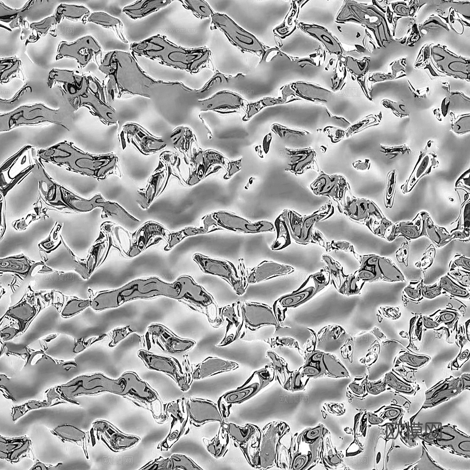 无缝银灰色水波纹金属贴图