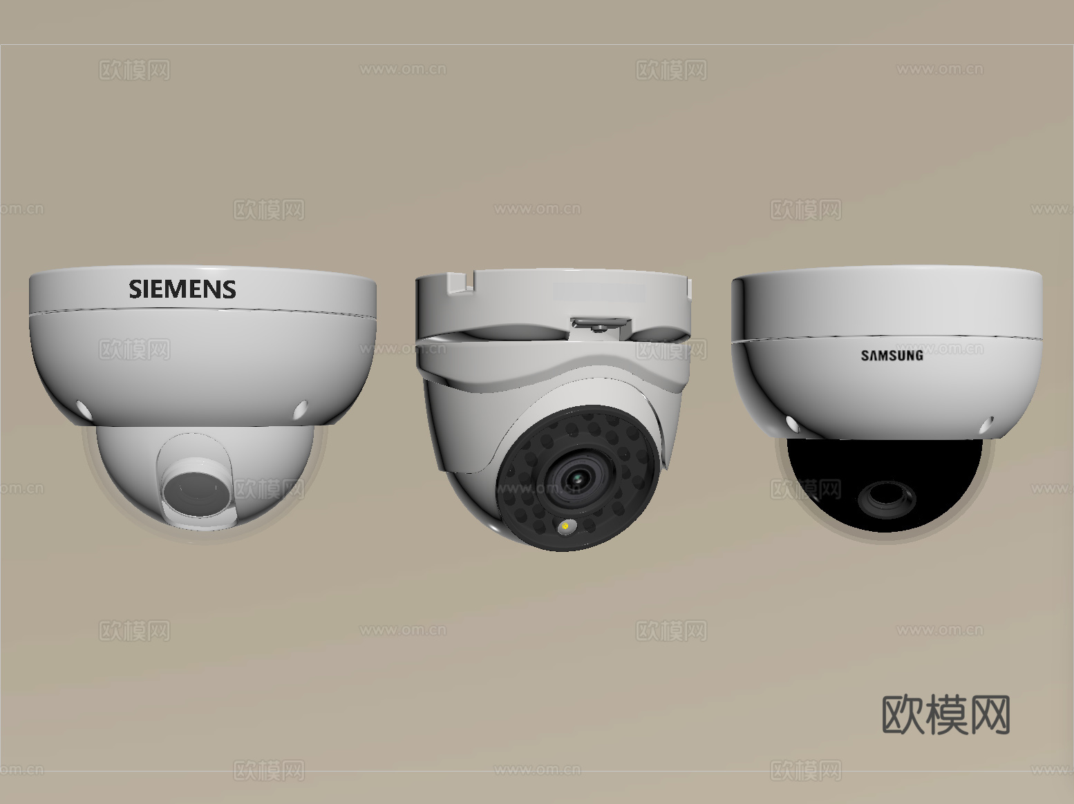 现代摄像头 智能安防监控设备 球形监控su模型