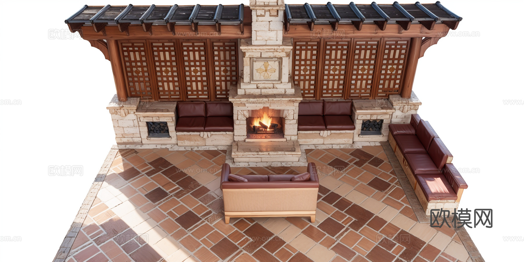 壁炉su模型