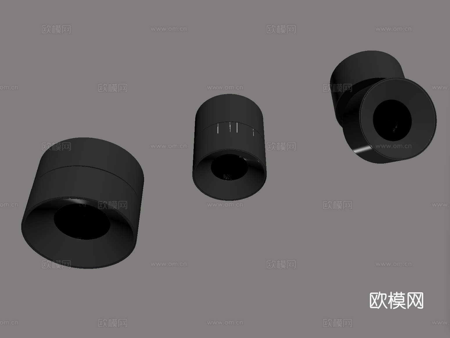 现代筒灯射灯 明装筒灯 转向式su模型