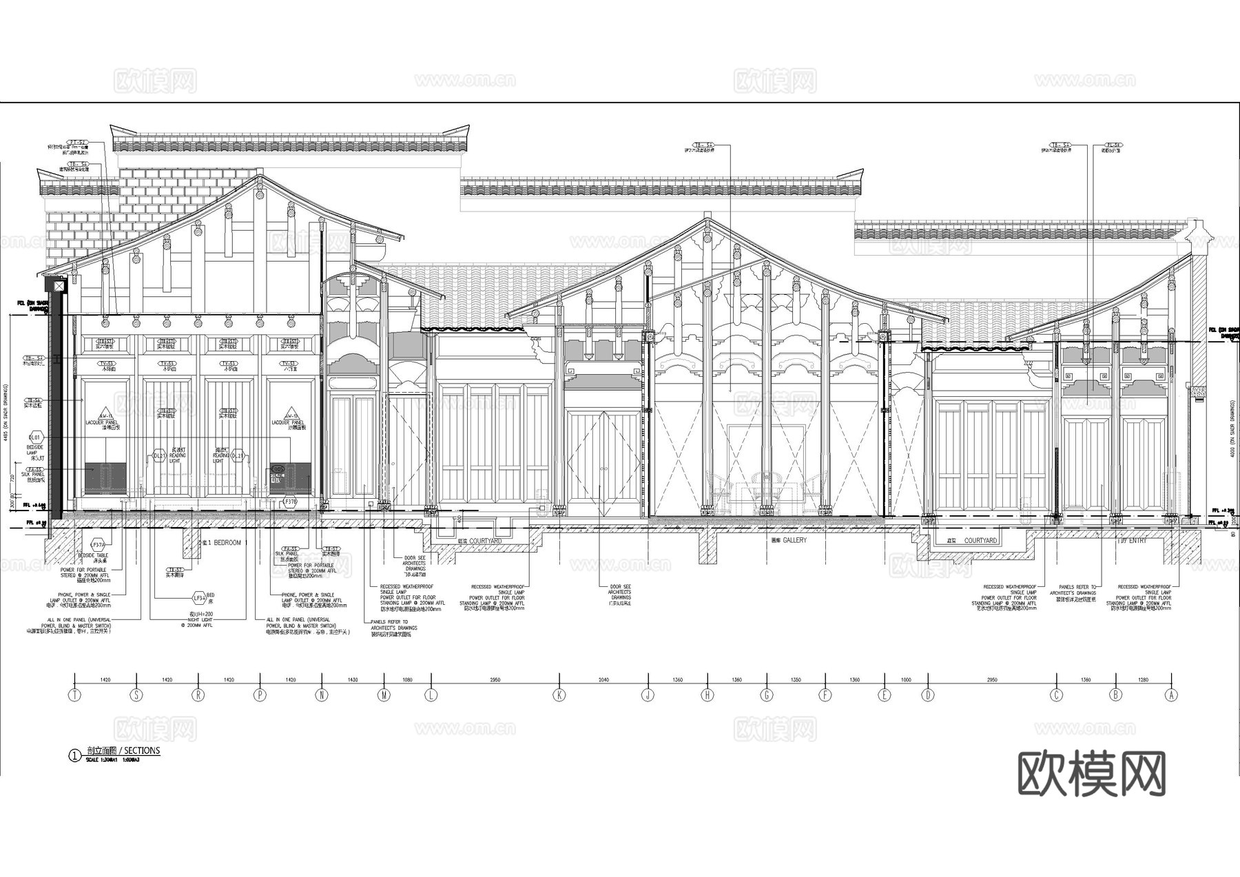 上海安缦民宿施工图cad施工图