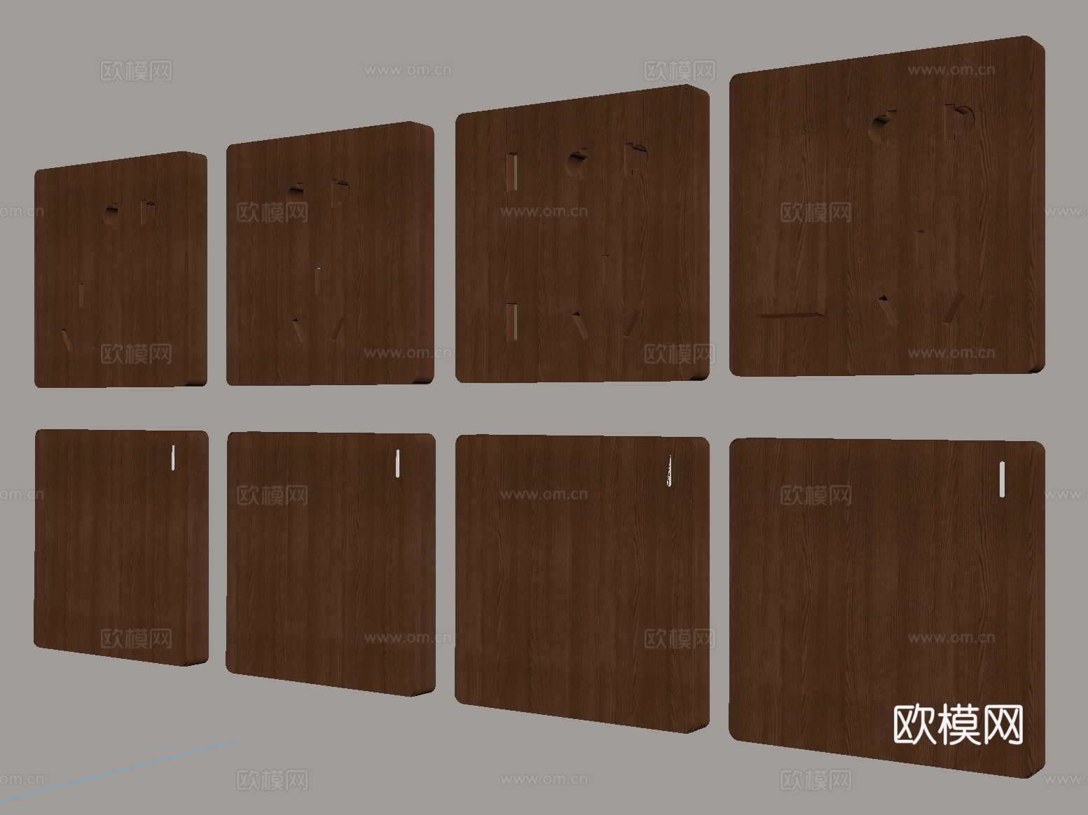 现代原木复古开关插座组合su模型