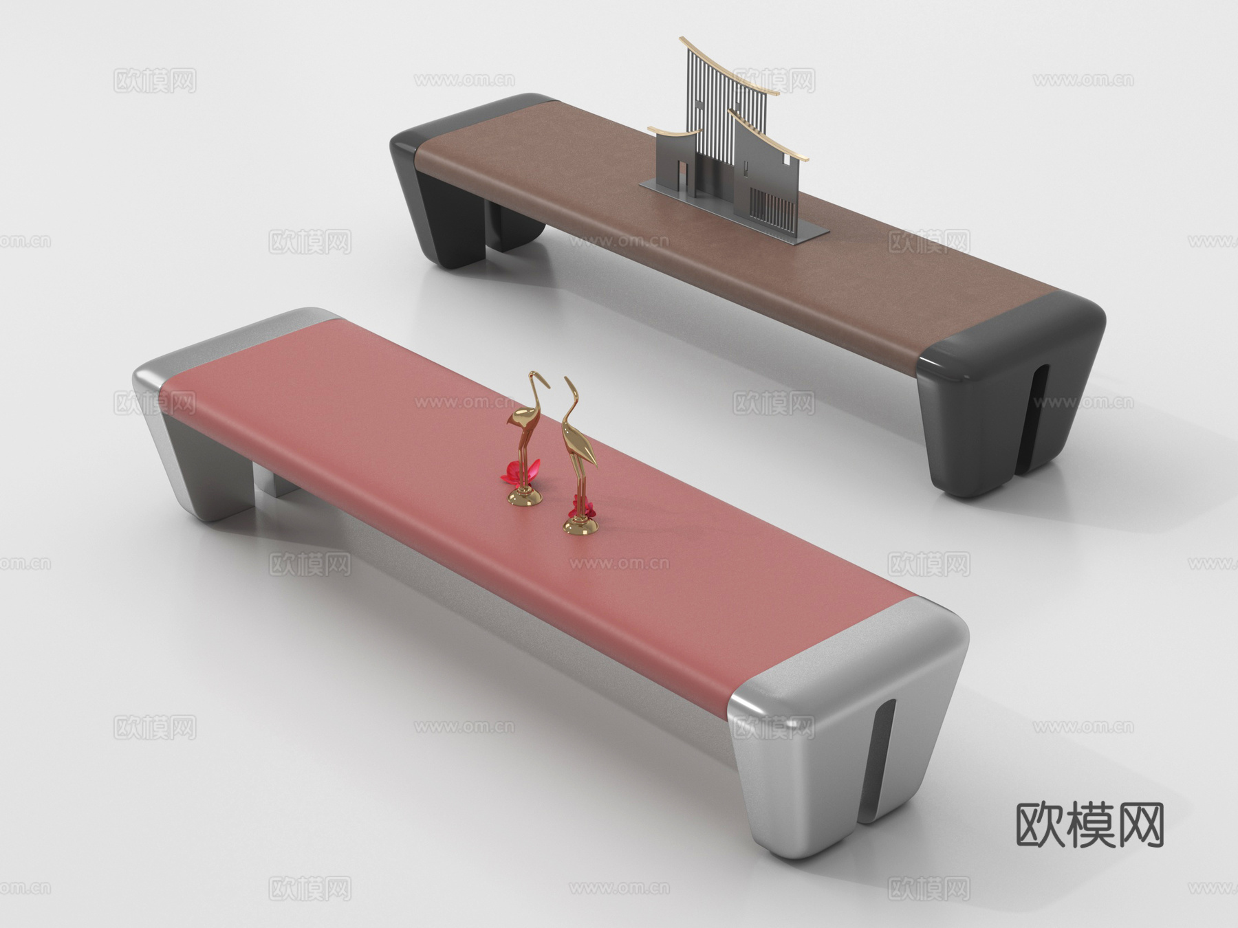 现代床尾凳 沙发凳 长凳 换鞋凳su模型