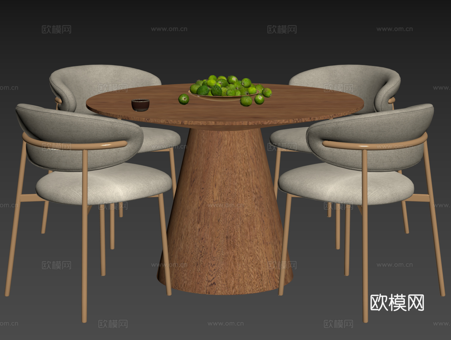 现代奶油风桌椅组合 餐桌组合 洽谈桌椅 圆桌 休闲桌椅su模型