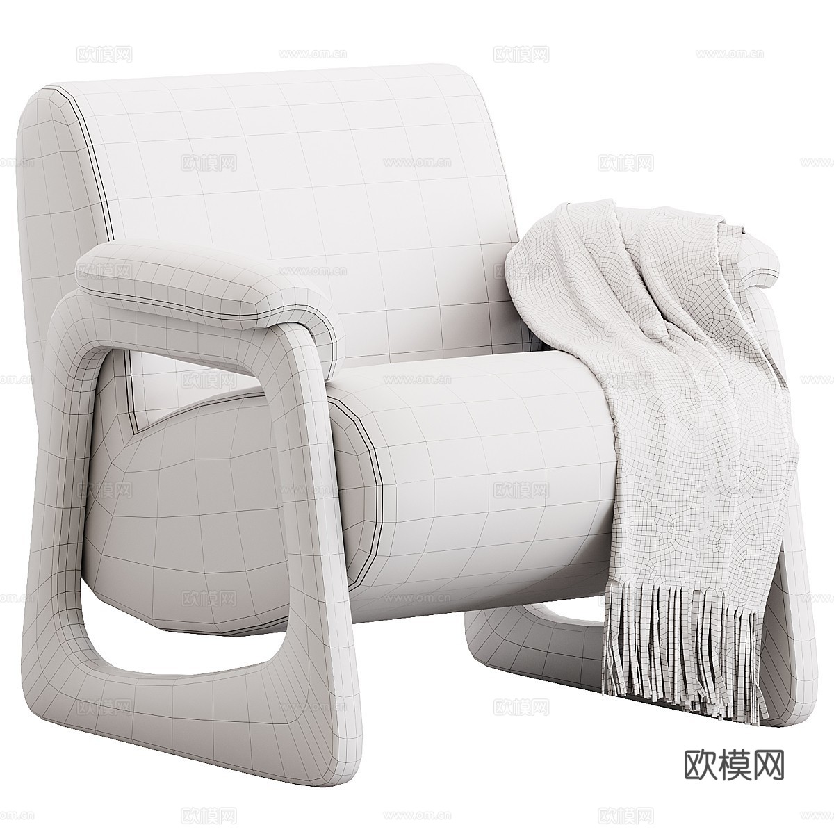新中式扶手椅3d模型下载（渲染图4）
