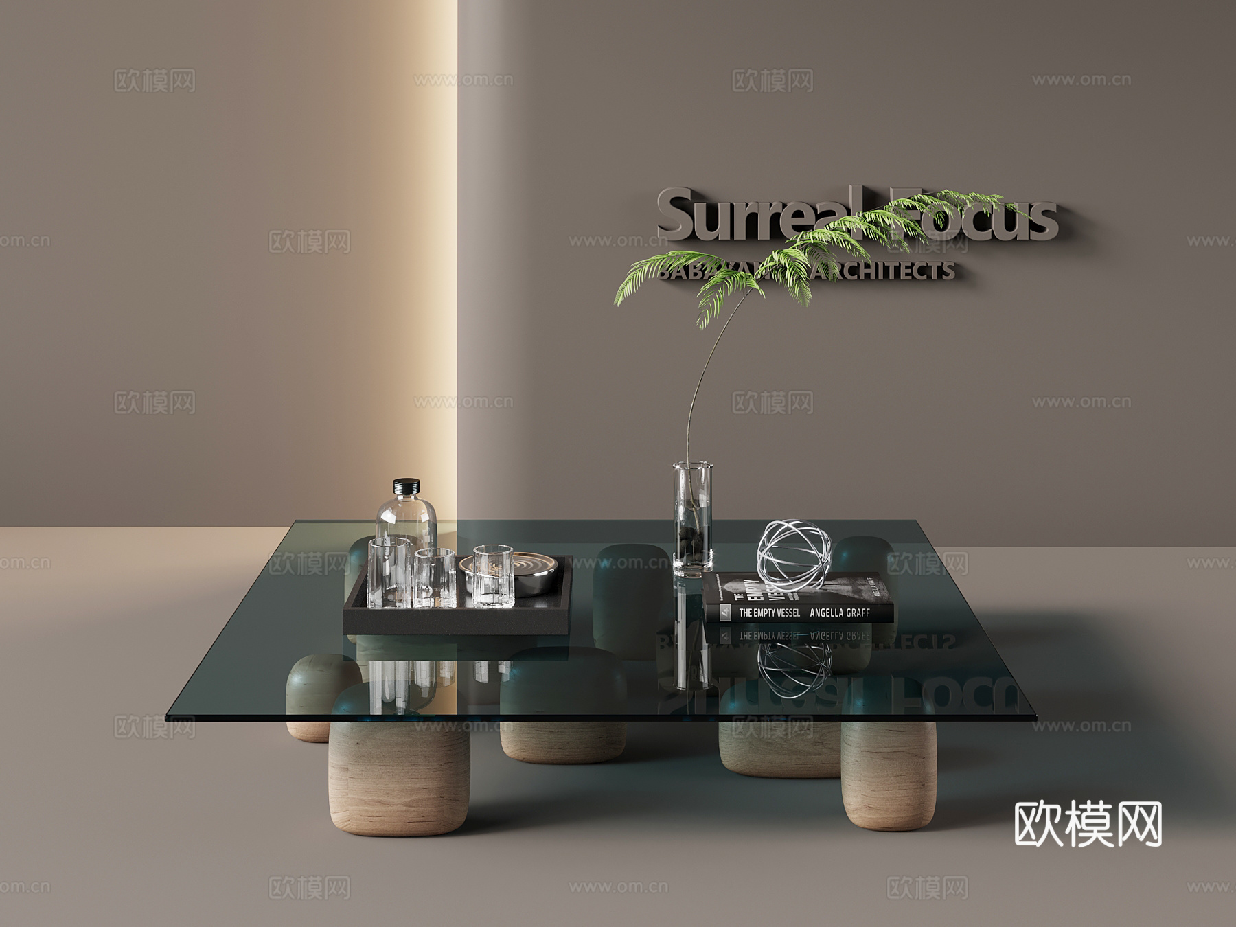 意式茶几su模型