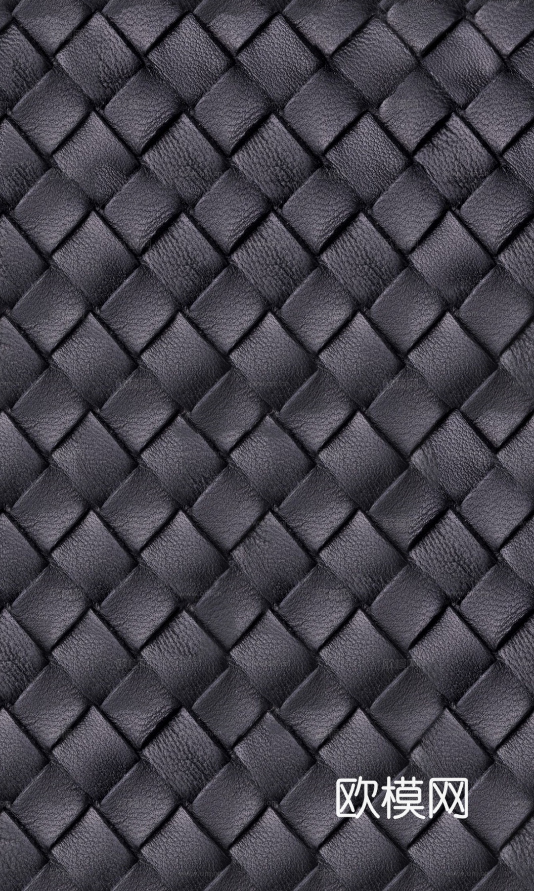 现代法式编织皮 无缝黑色编制皮革贴图