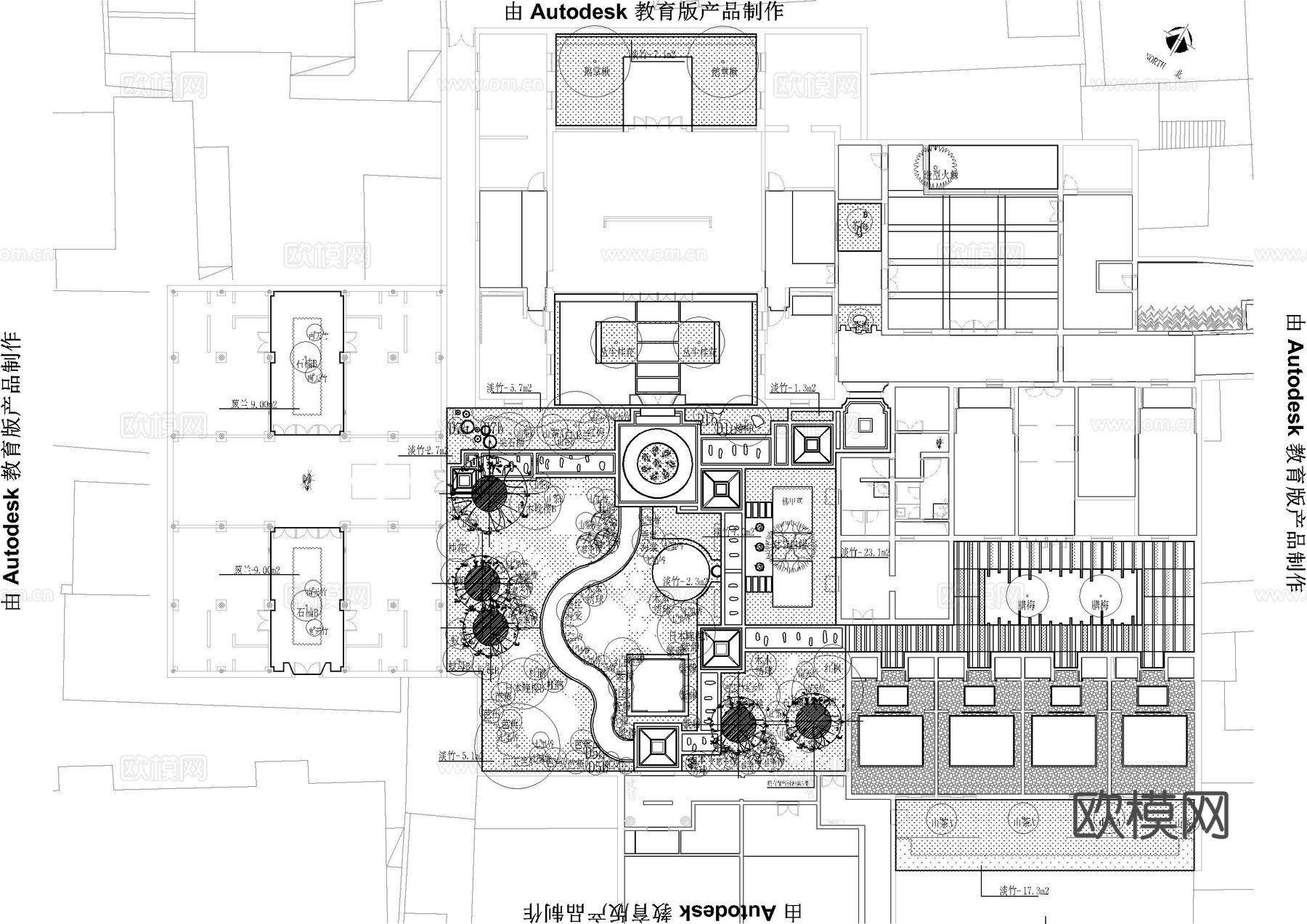 园林古镇施工图cad施工图