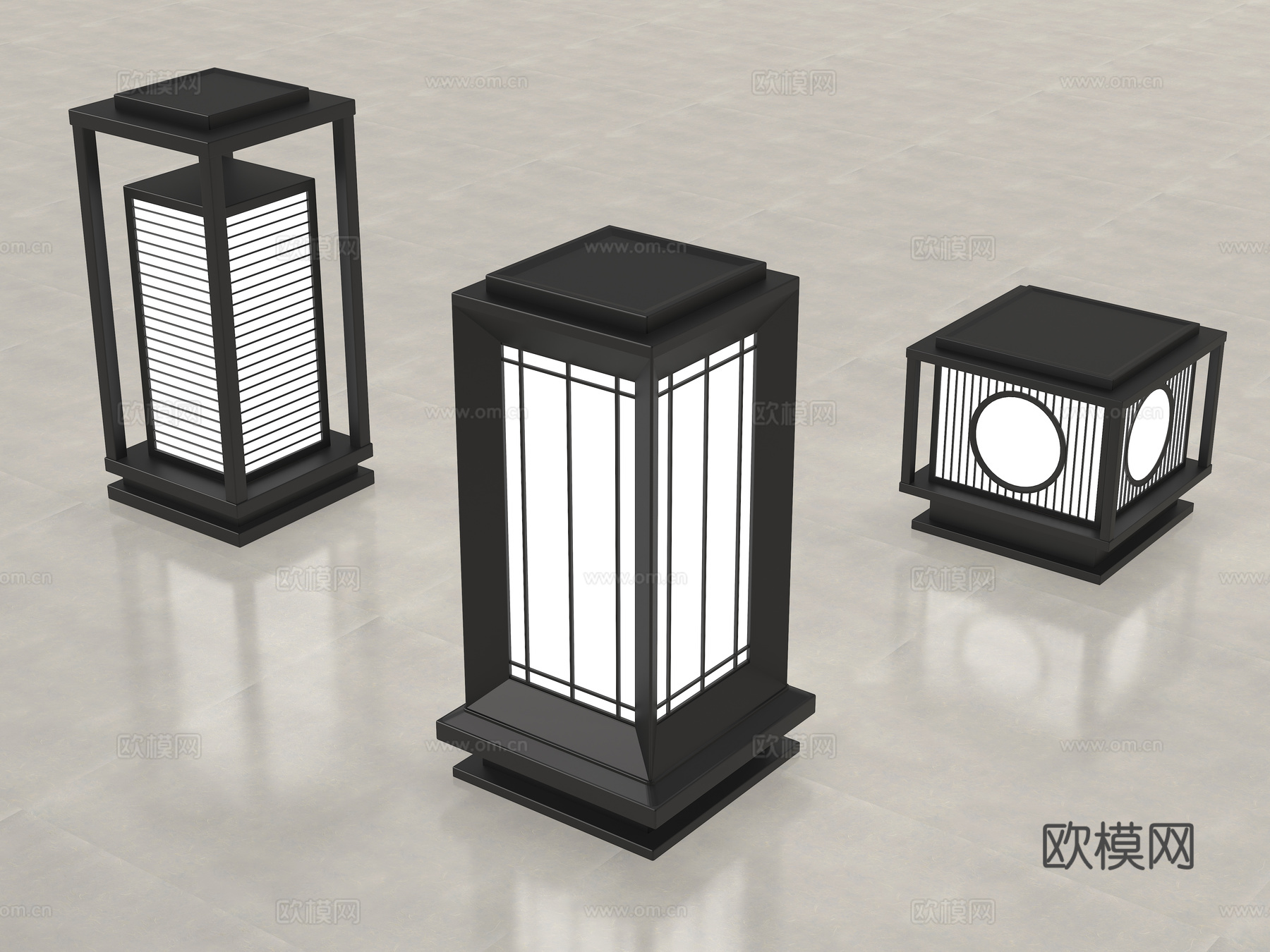 草坪灯 景观灯 太阳能灯 地灯su模型
