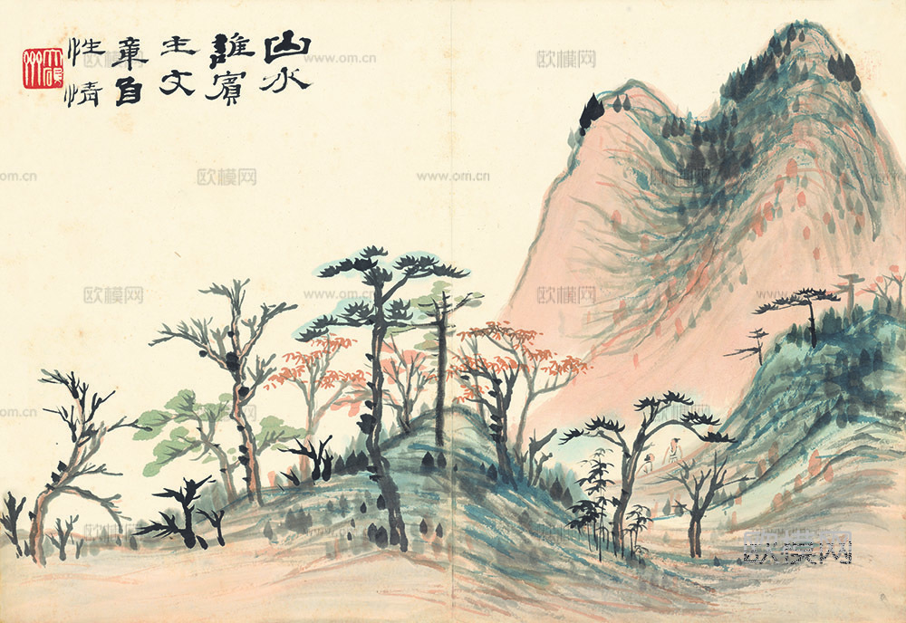 张大千绘画作品，中国近现代水墨画，写意水墨画22