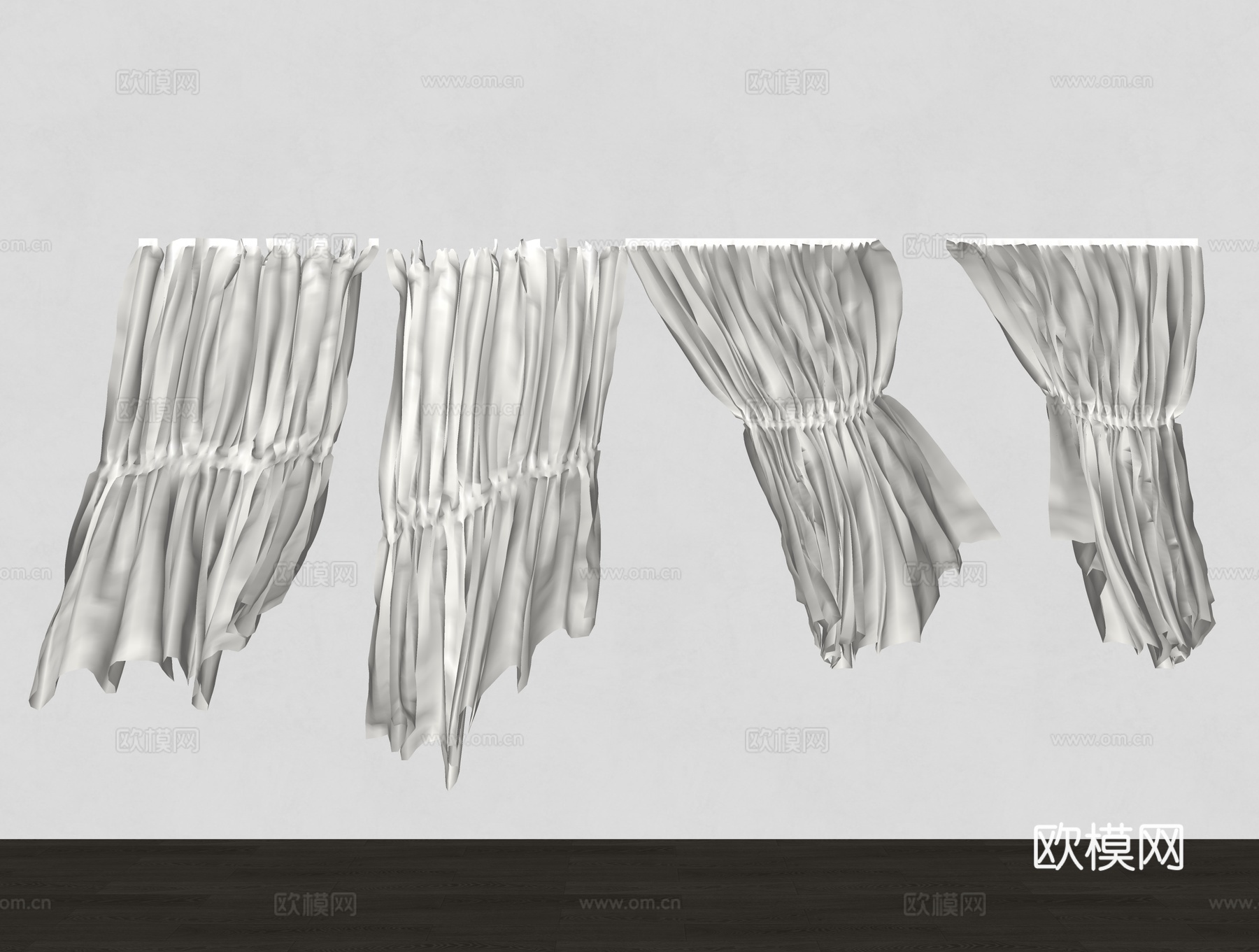 现代窗帘 风吹窗帘 飘动的窗帘 窗帘 纱帘 客厅窗帘 落地窗su模型