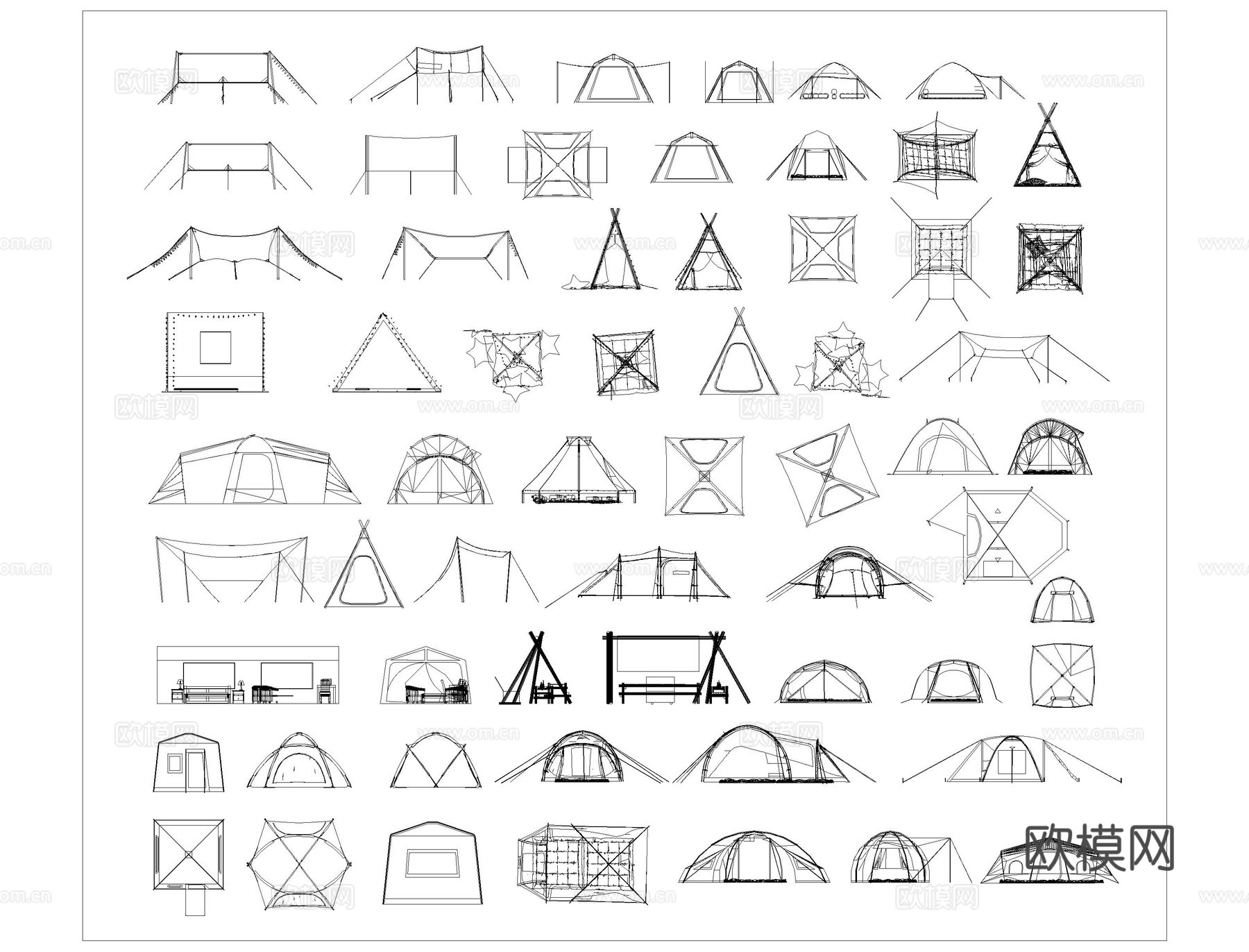 营地露营图块CADcad施工图