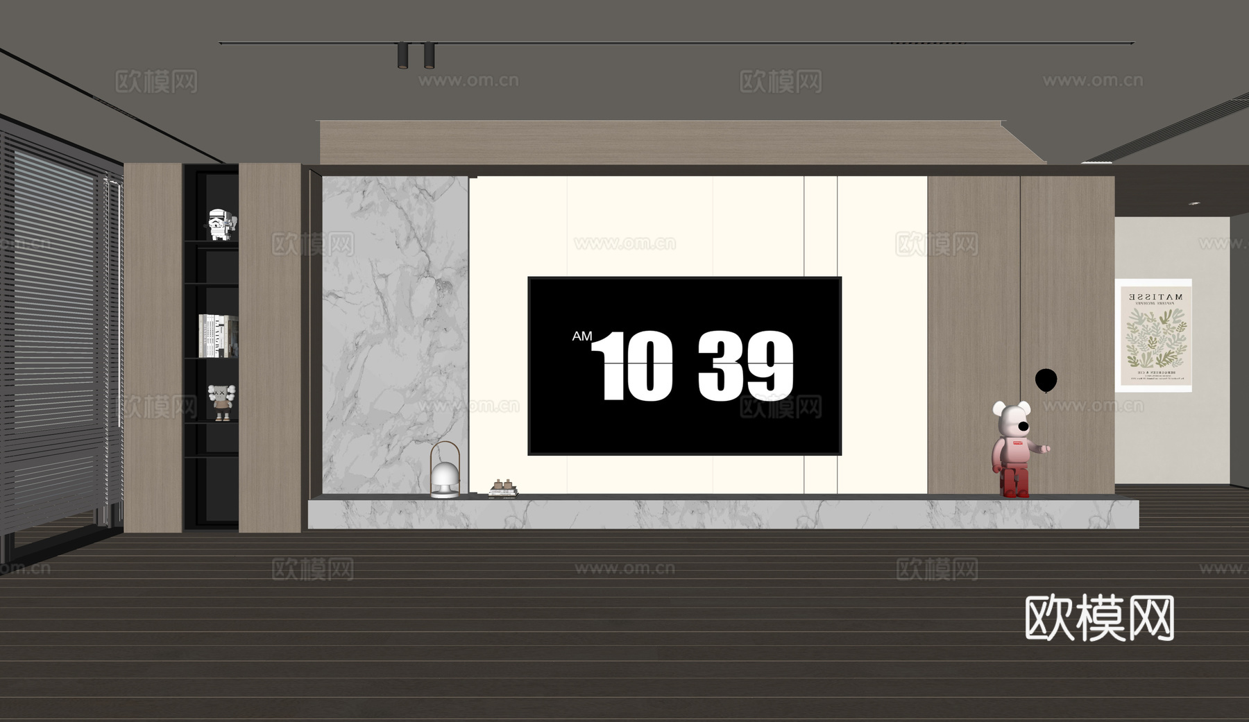 现代客厅 奶油客厅 电视背景墙 客厅背景 奶油风背景墙su模型