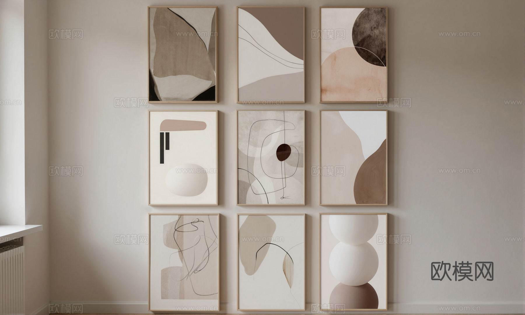 现代抽象个性装饰画su模型