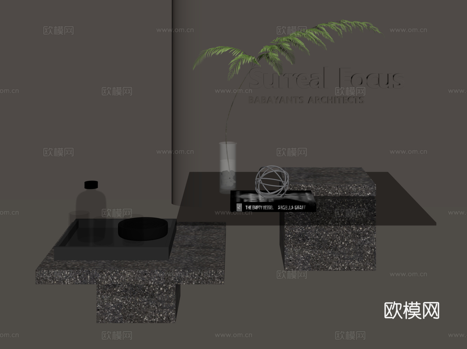 意式茶几su模型