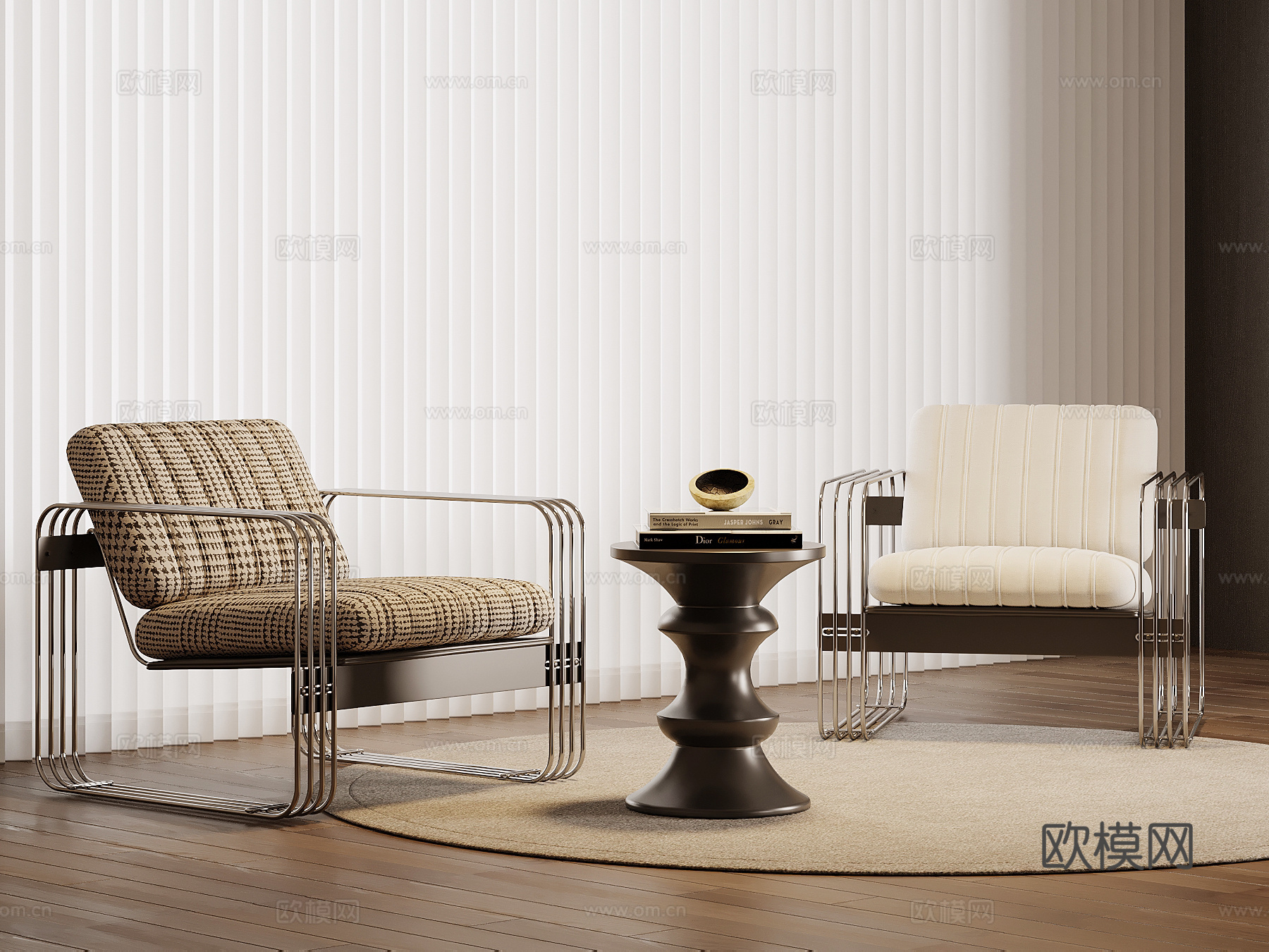 现代单人沙发 休闲椅su模型