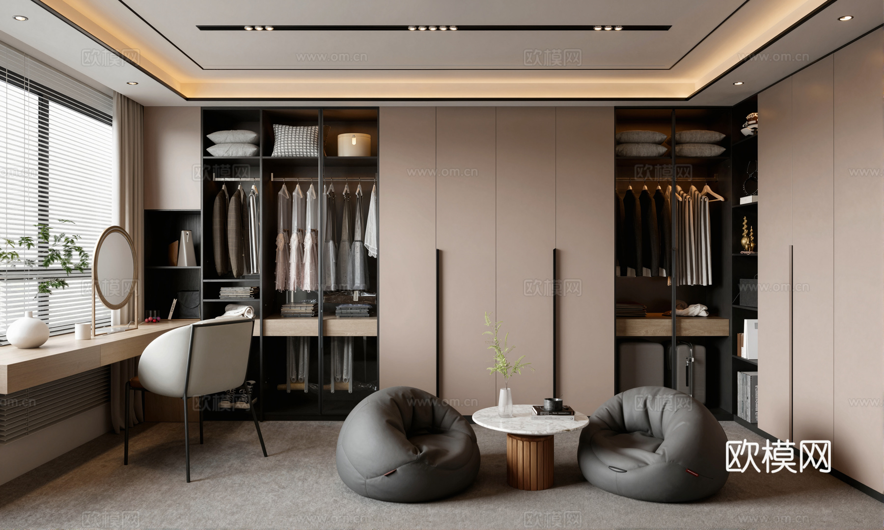 现代衣帽间su模型