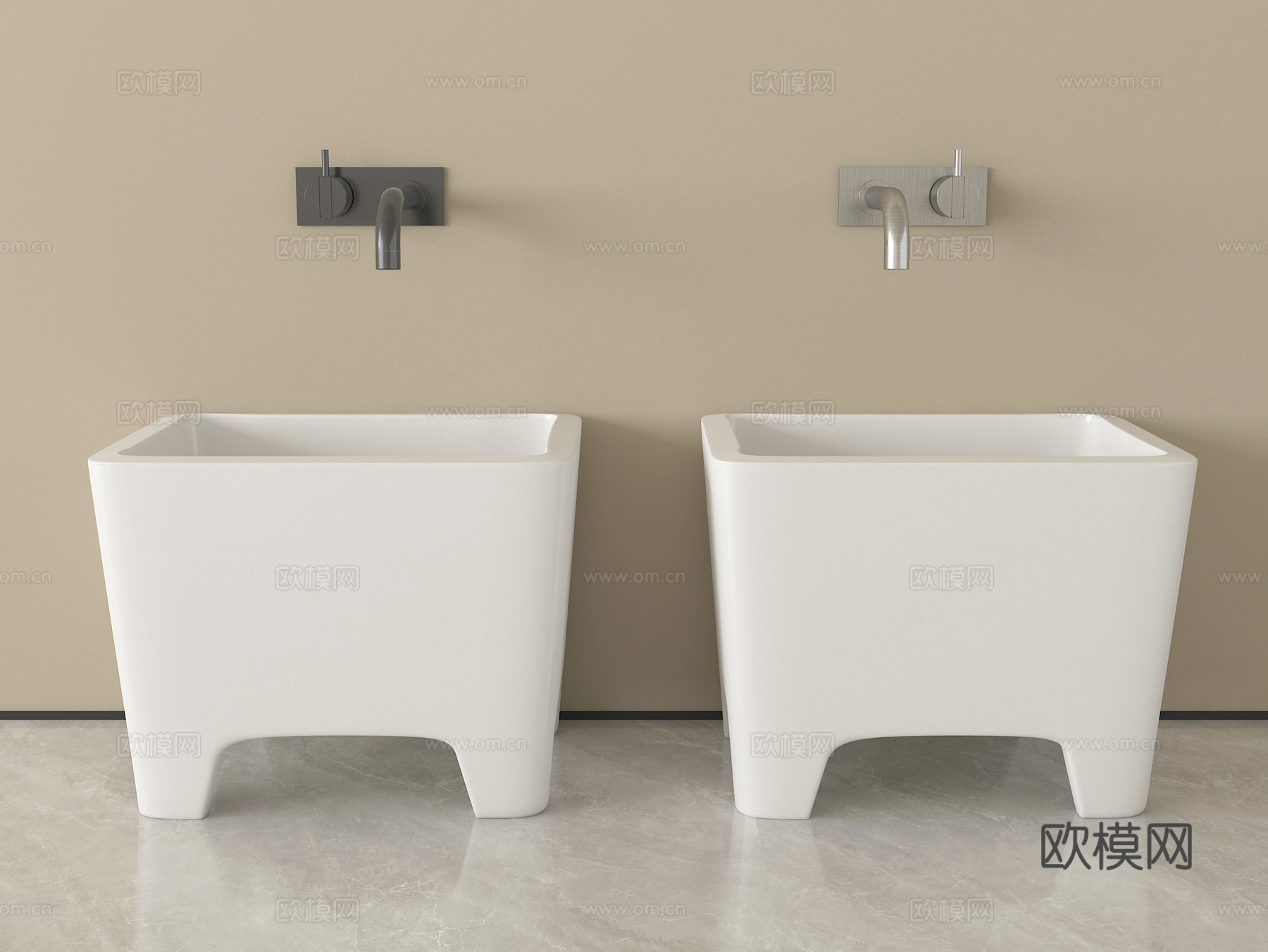 现代拖把池 拖布池 墩布池su模型