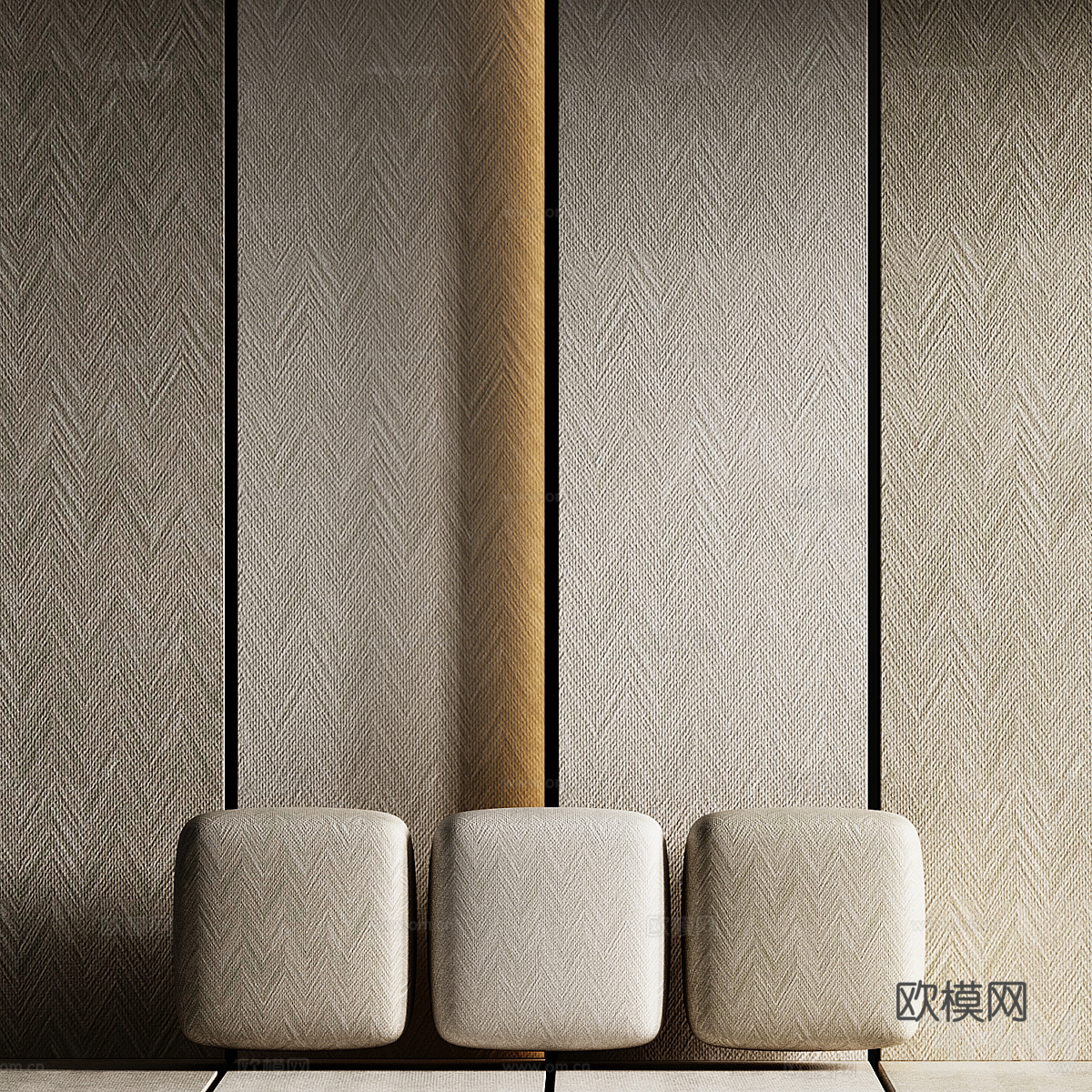 墙布 壁布 墙纸3d模型下载（渲染图3）