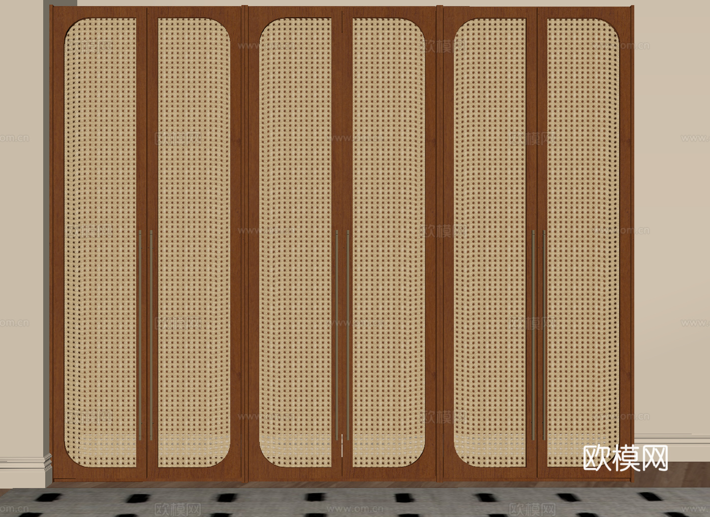 中古风衣柜su模型